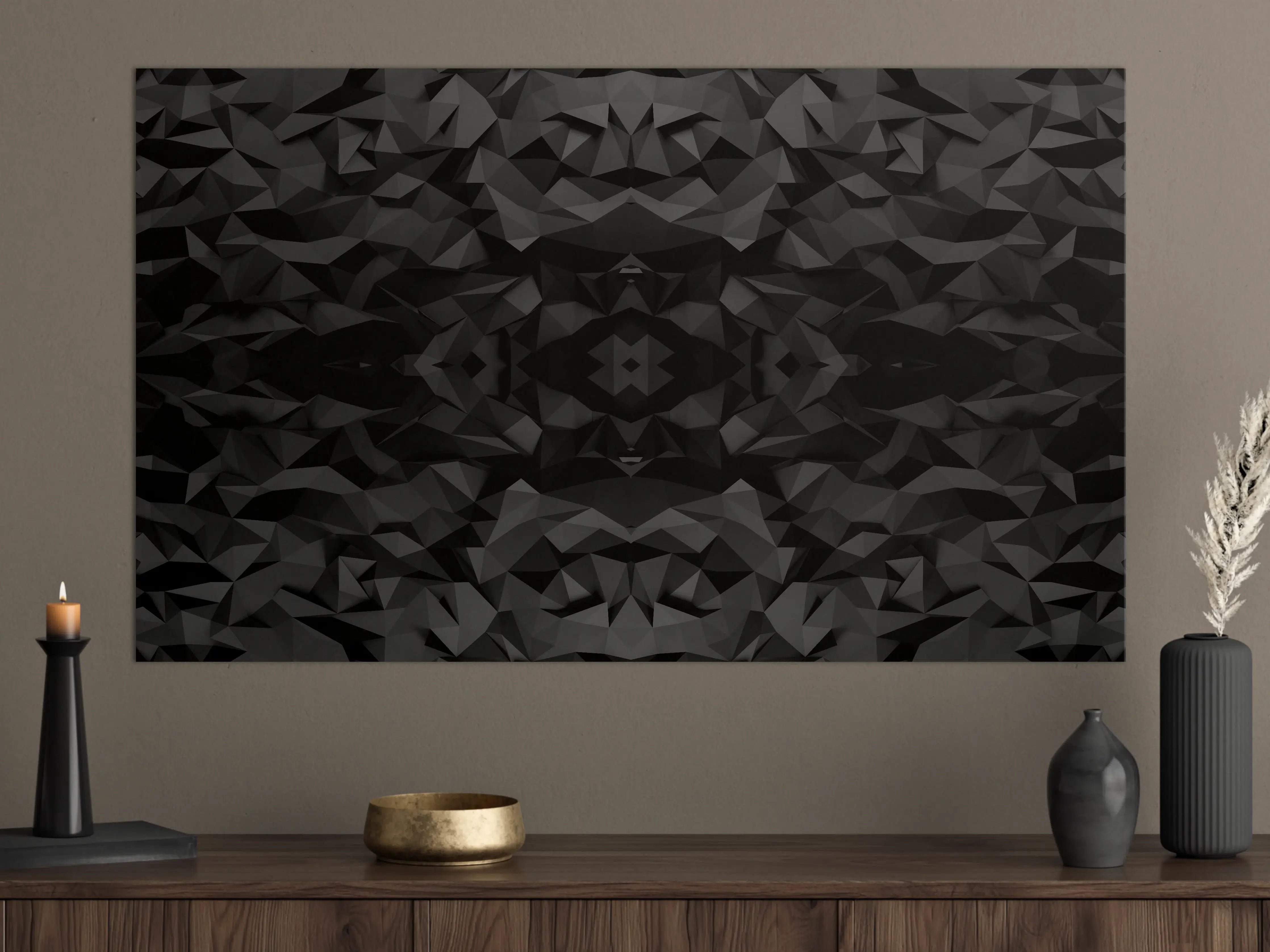 Große Wandbilder - Schwarze geometrische Musterwandpaneele