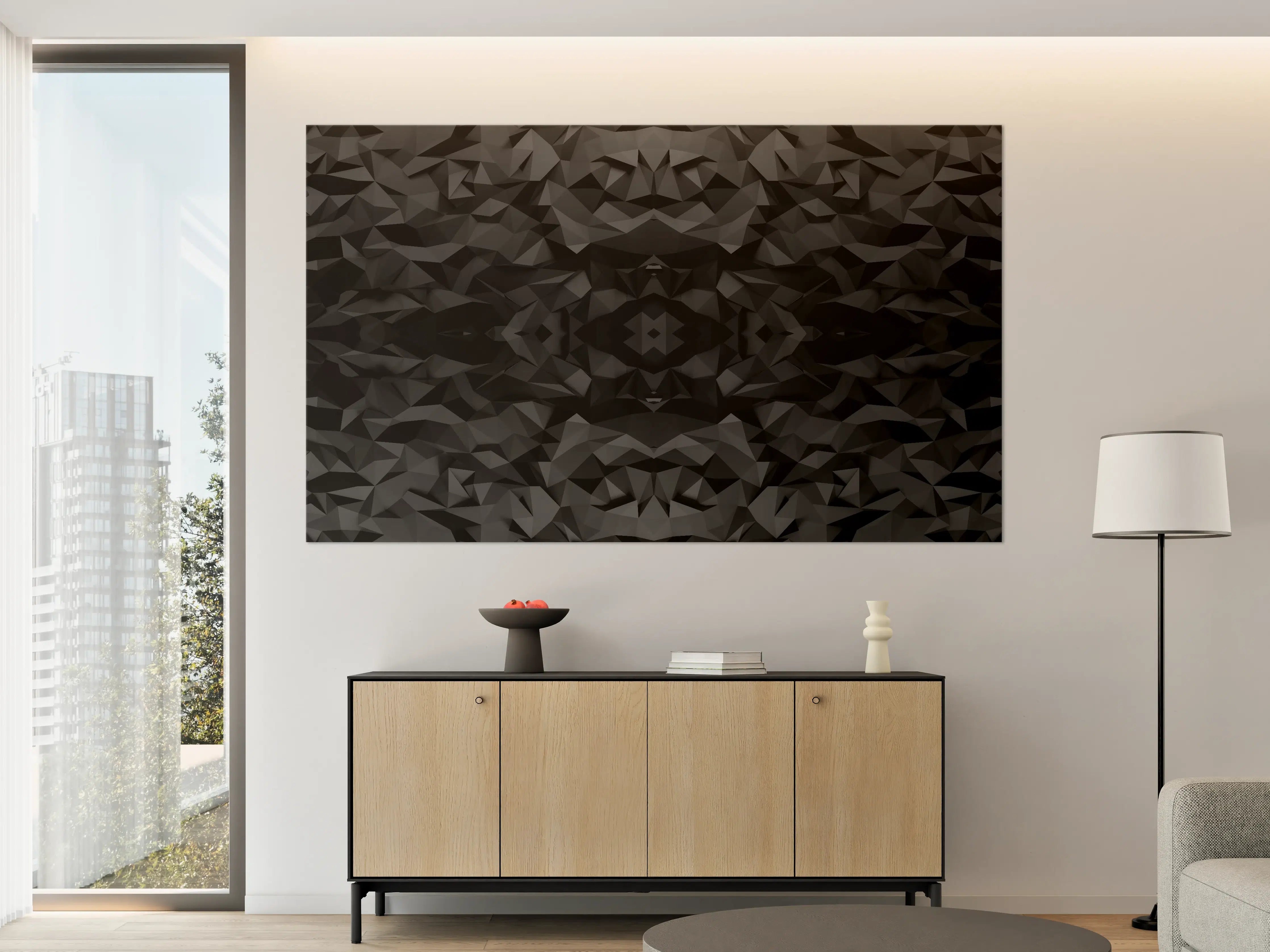 Große Wandbilder - Schwarze geometrische Musterwandpaneele