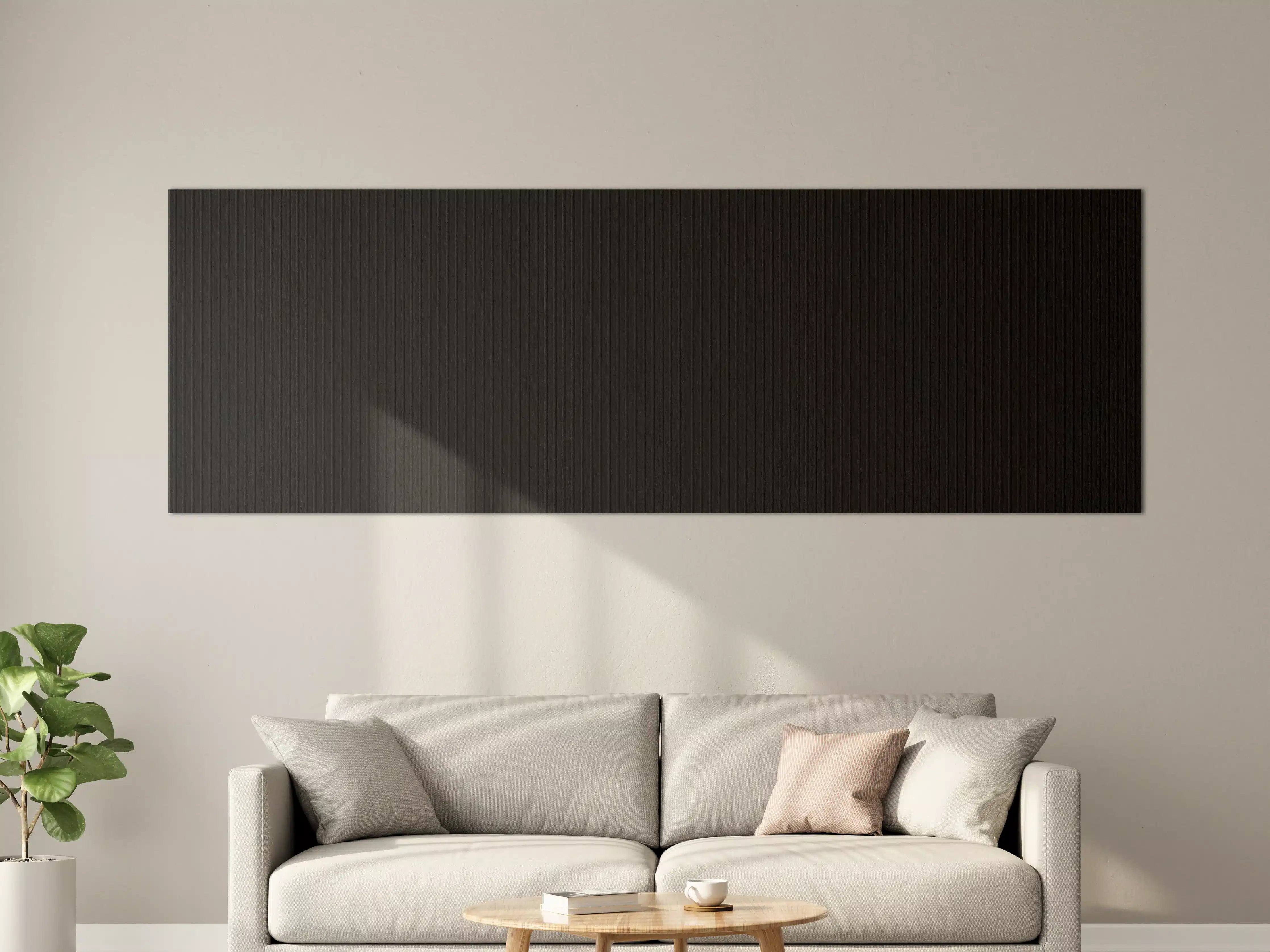 Große Wandbilder - Schwarze moderne Zementwand mit Linien Muster