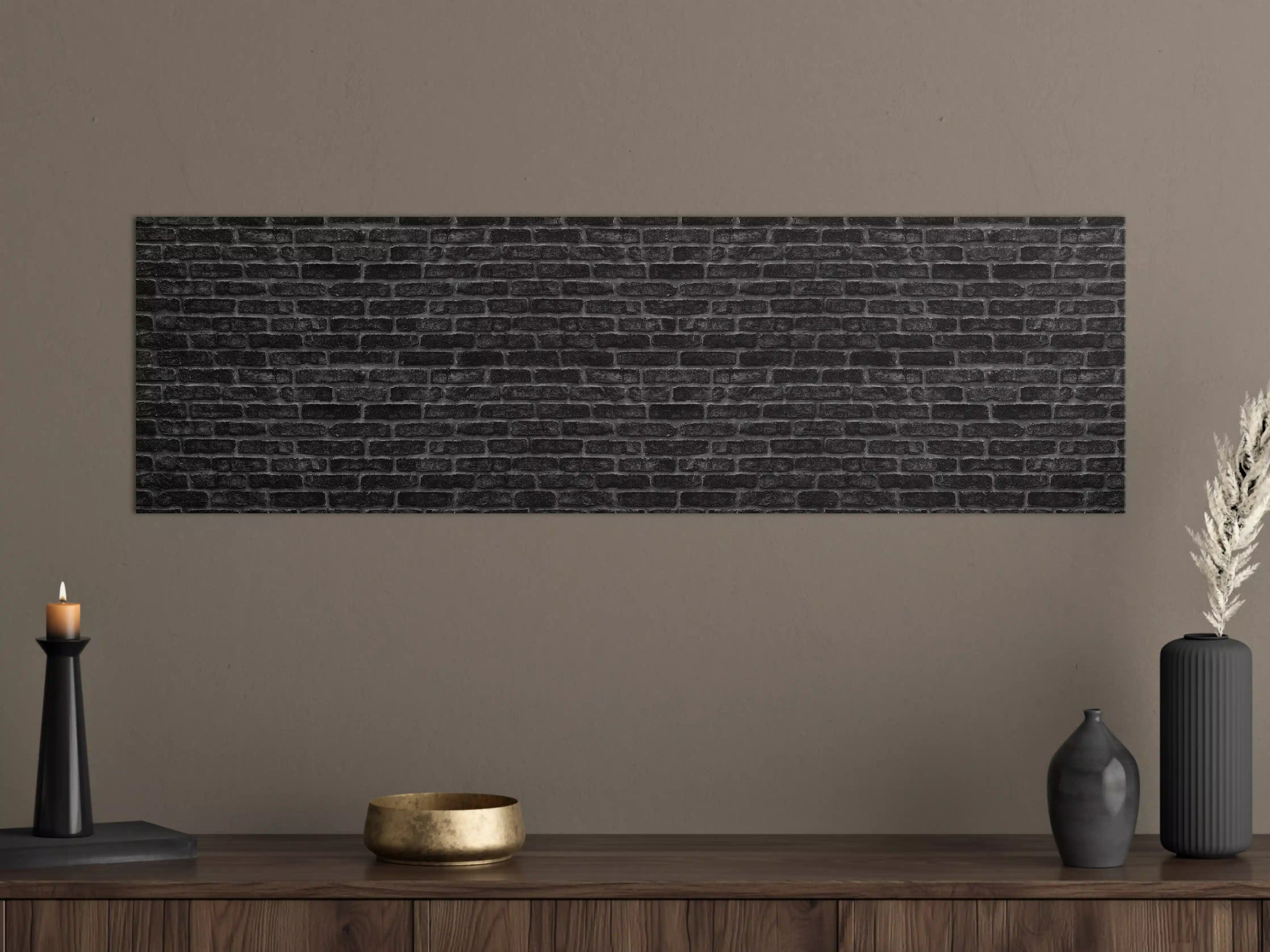 Große Wandbilder - Schwarze schlichte Ziegelwand