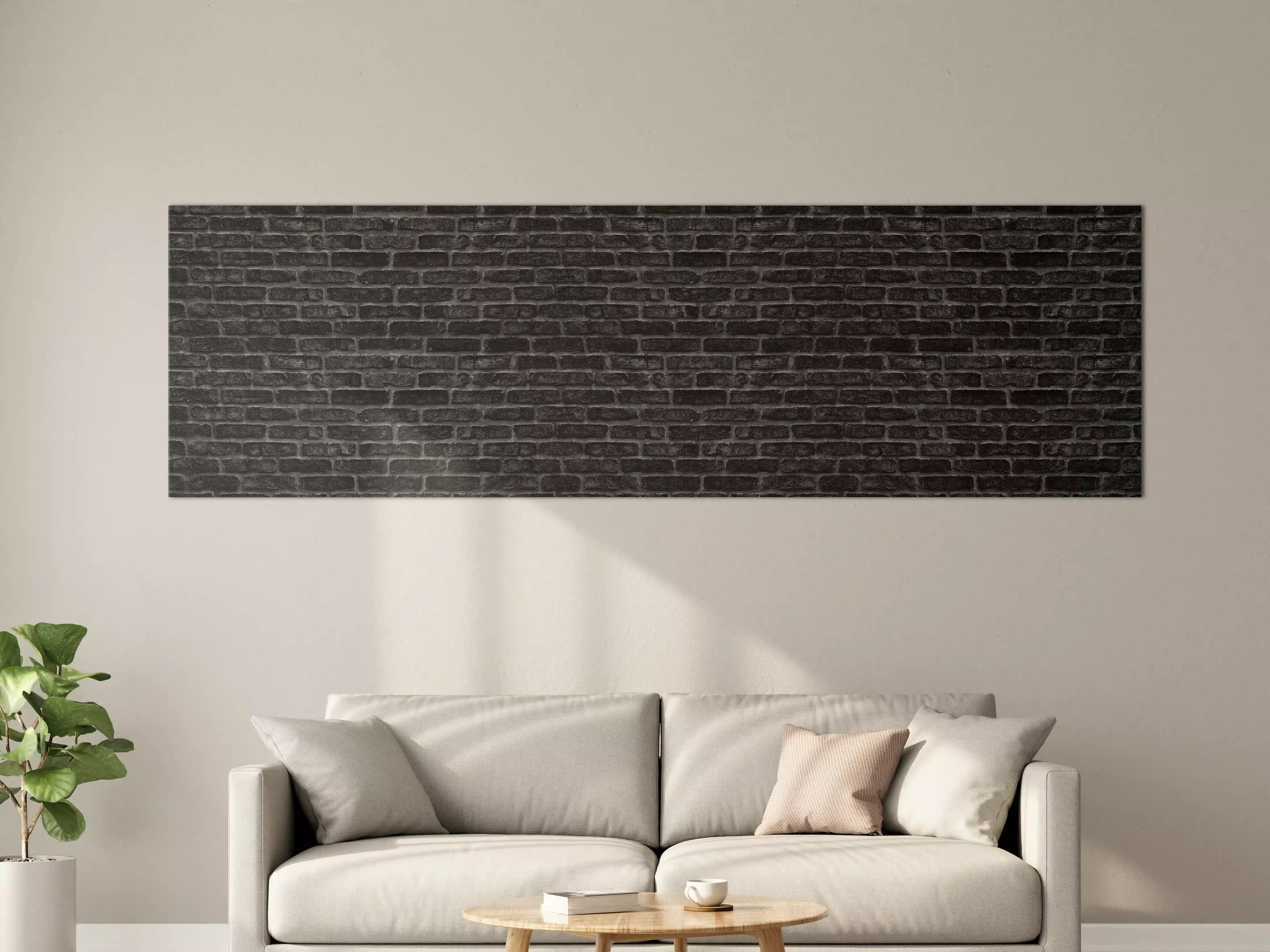 Große Wandbilder - Schwarze schlichte Ziegelwand