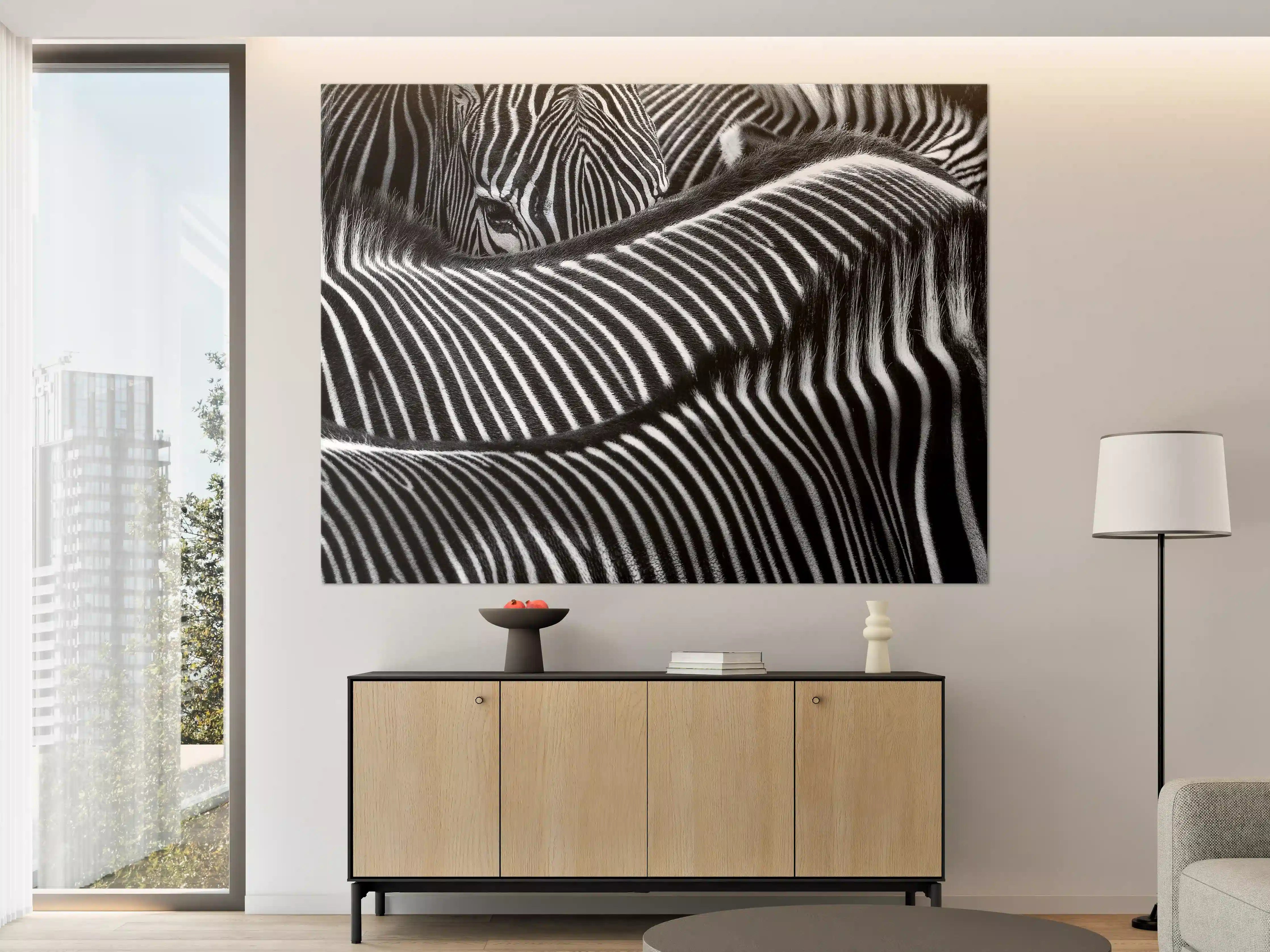 Große Wandbilder - Schwarze und weiße Zebra-Mustertextur