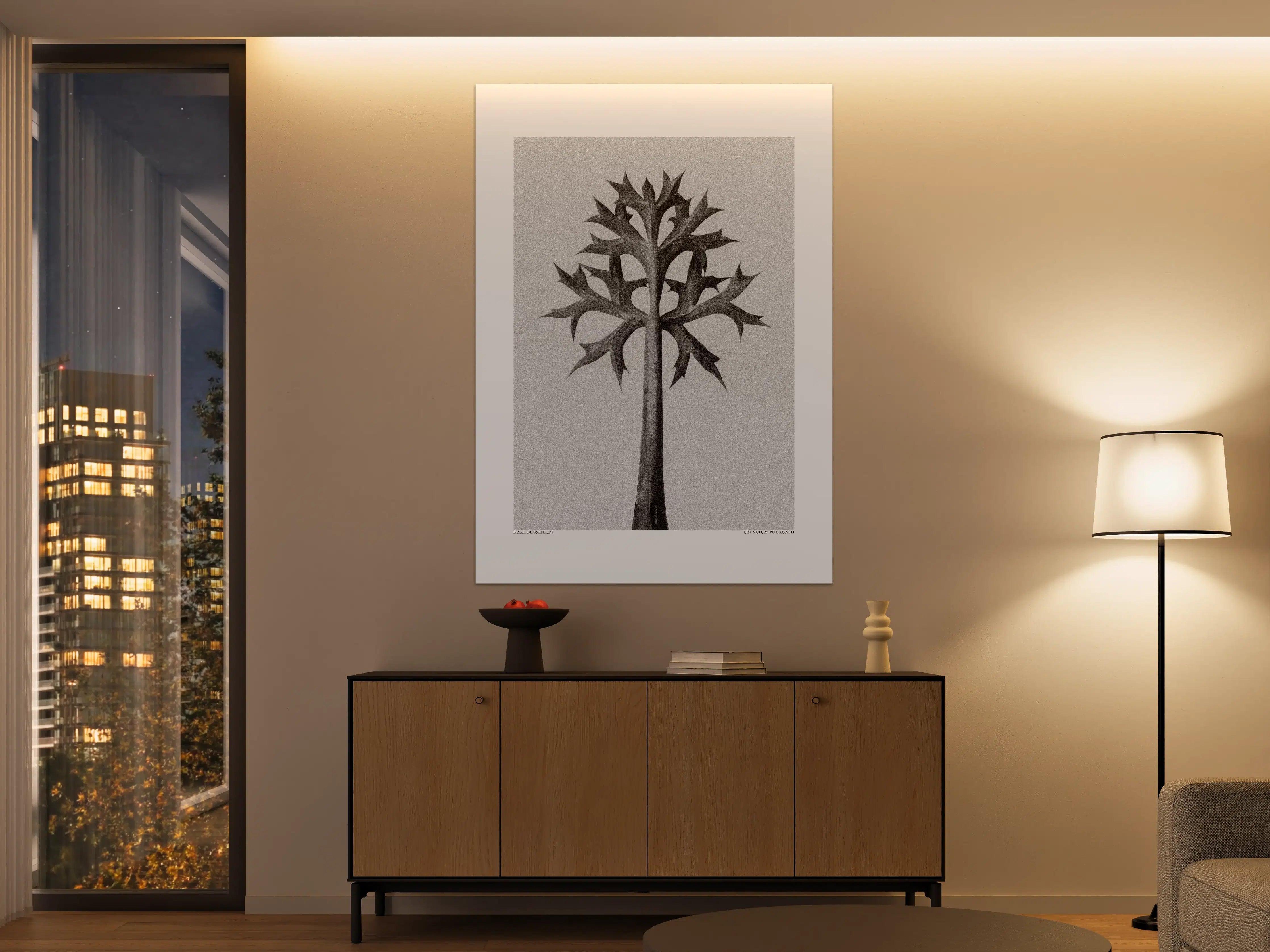 Große Wandbilder - Schwarzer Baum in monochromatischer Darstellung