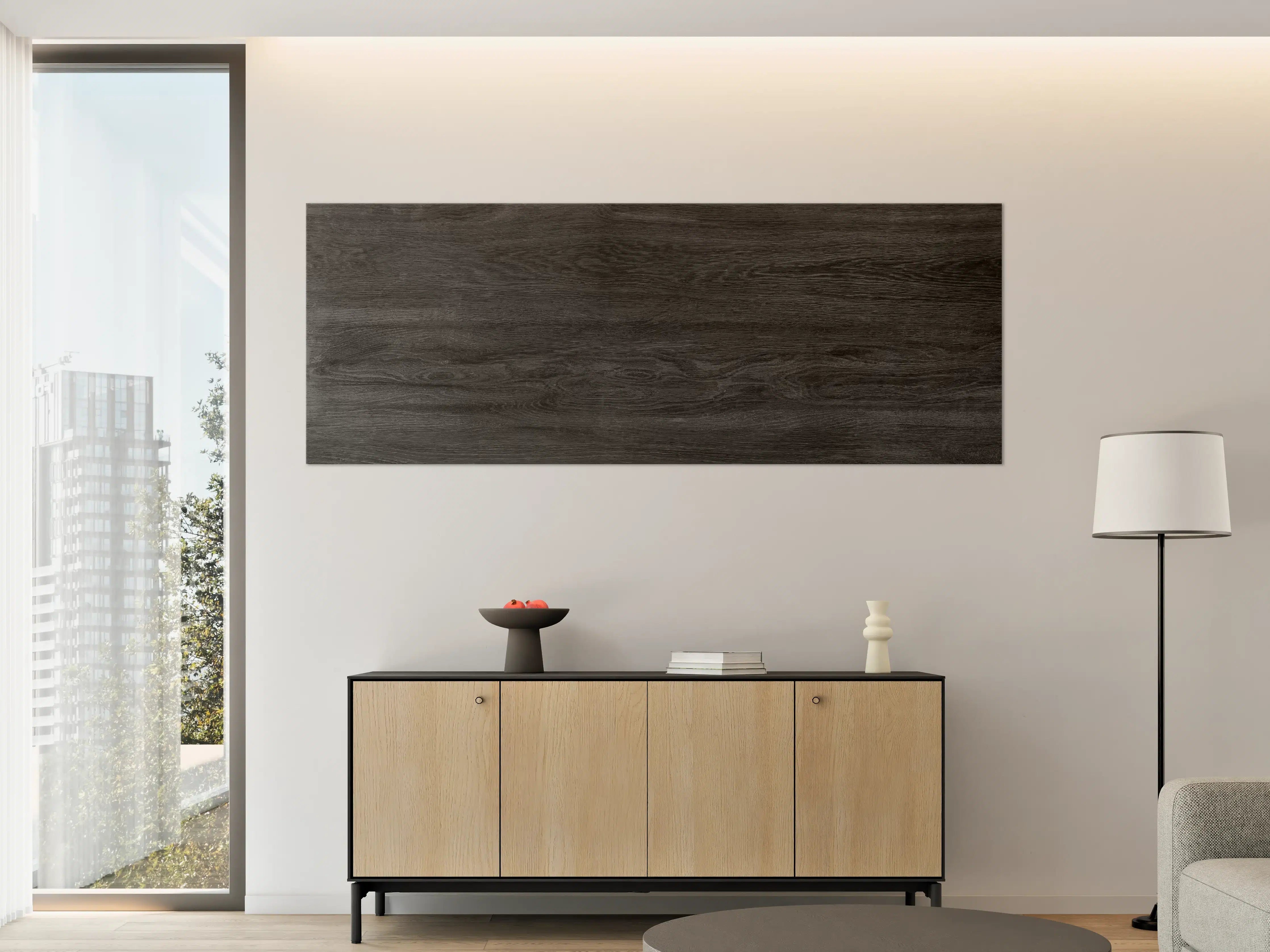 Große Wandbilder - Schwarzes Holz Hintergrund