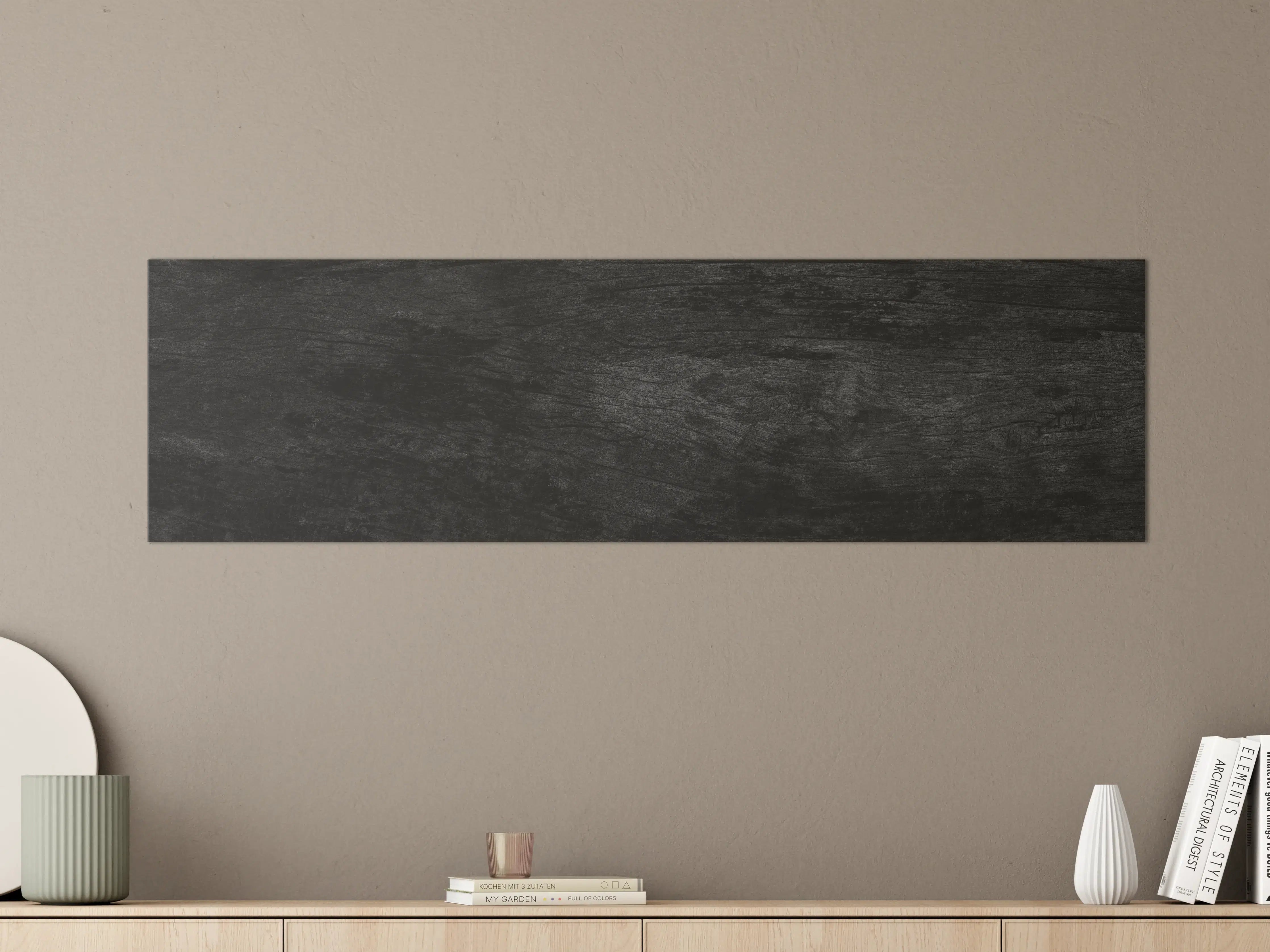 Große Wandbilder - Schwarzes Holz Muster mit Textur