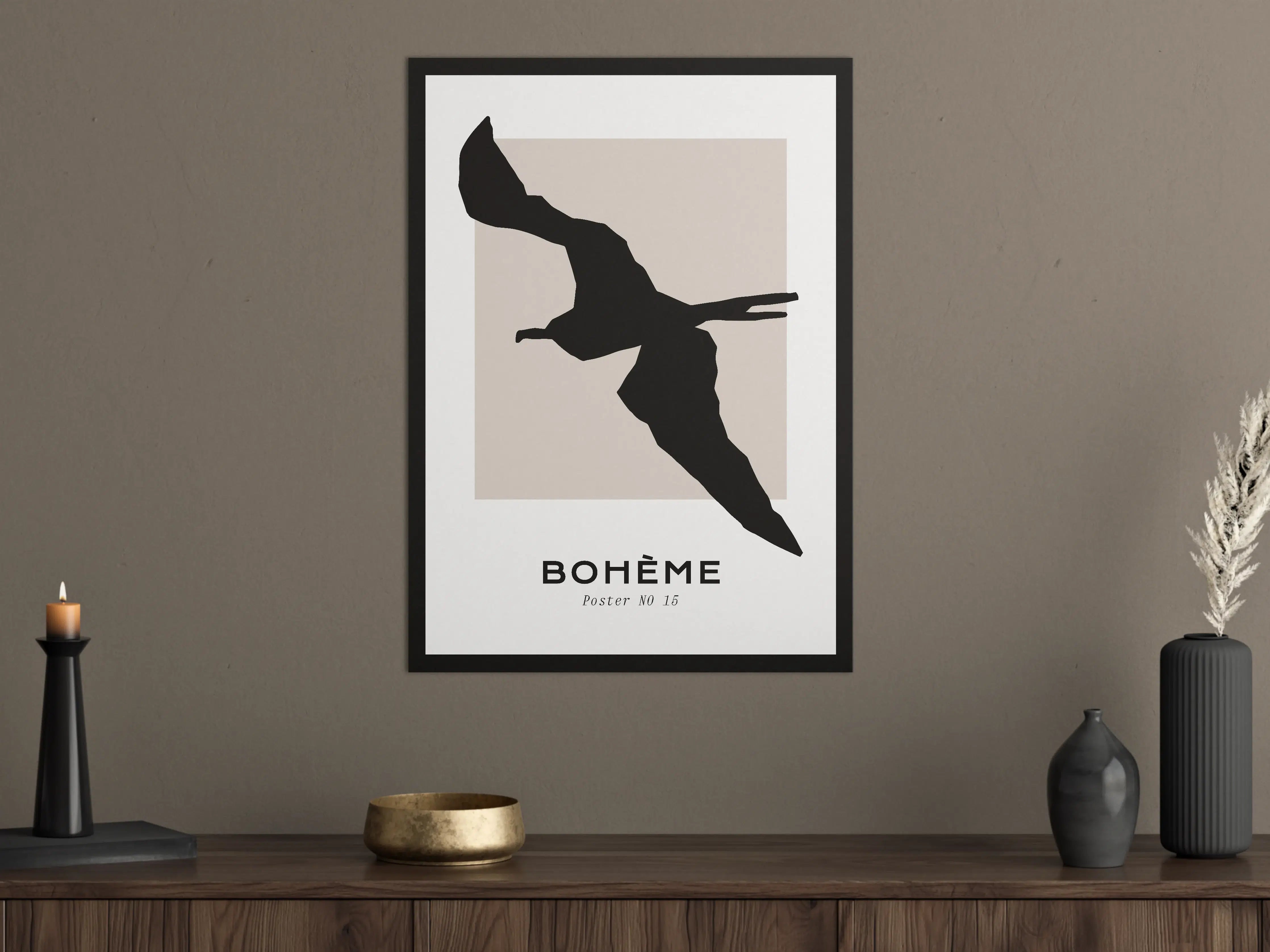 Große Wandbilder - Schwarzweiß-Vogel in Flugaufnahme