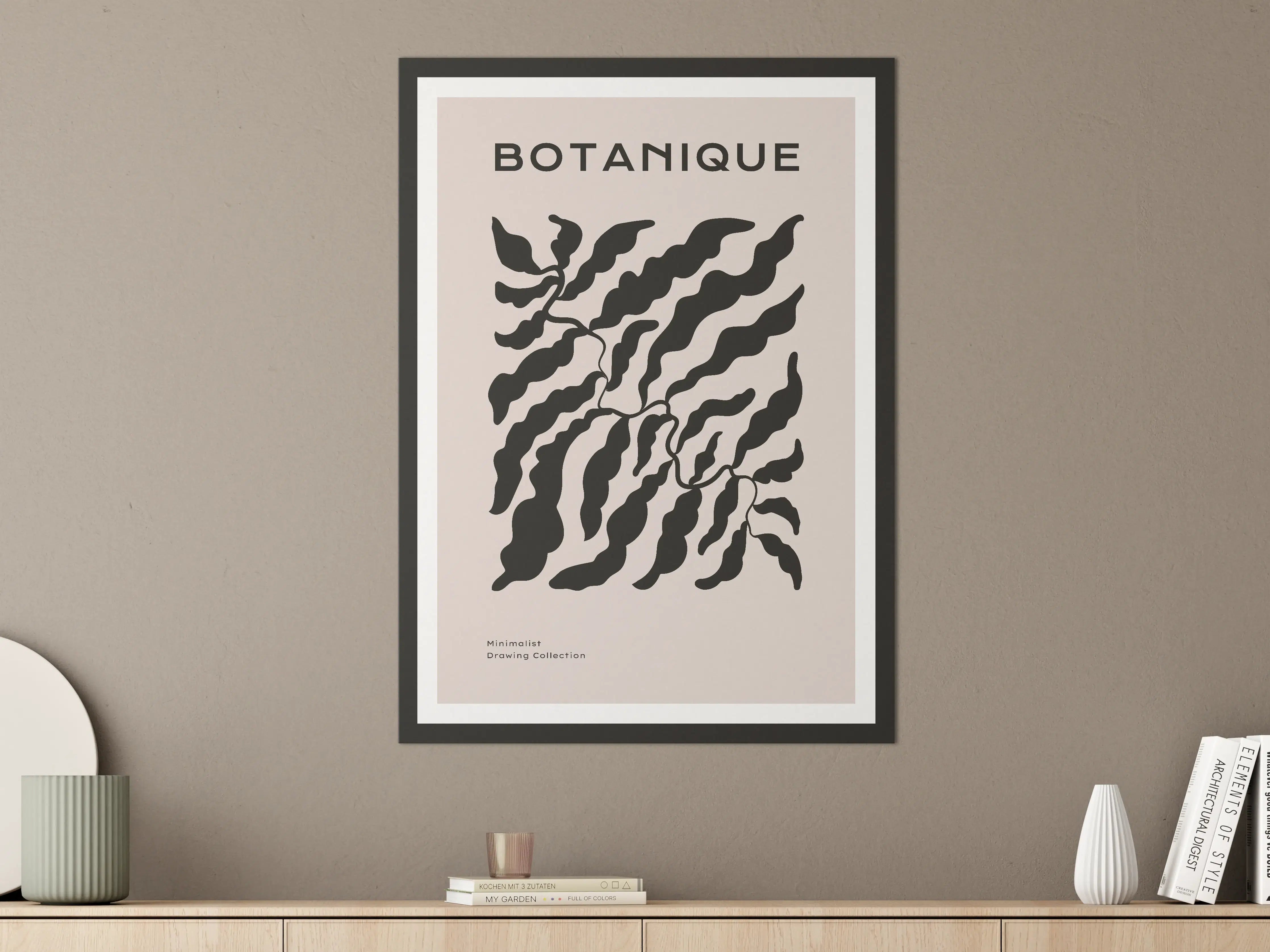 Große Wandbilder - Schwarzweiße Botanische Illustration