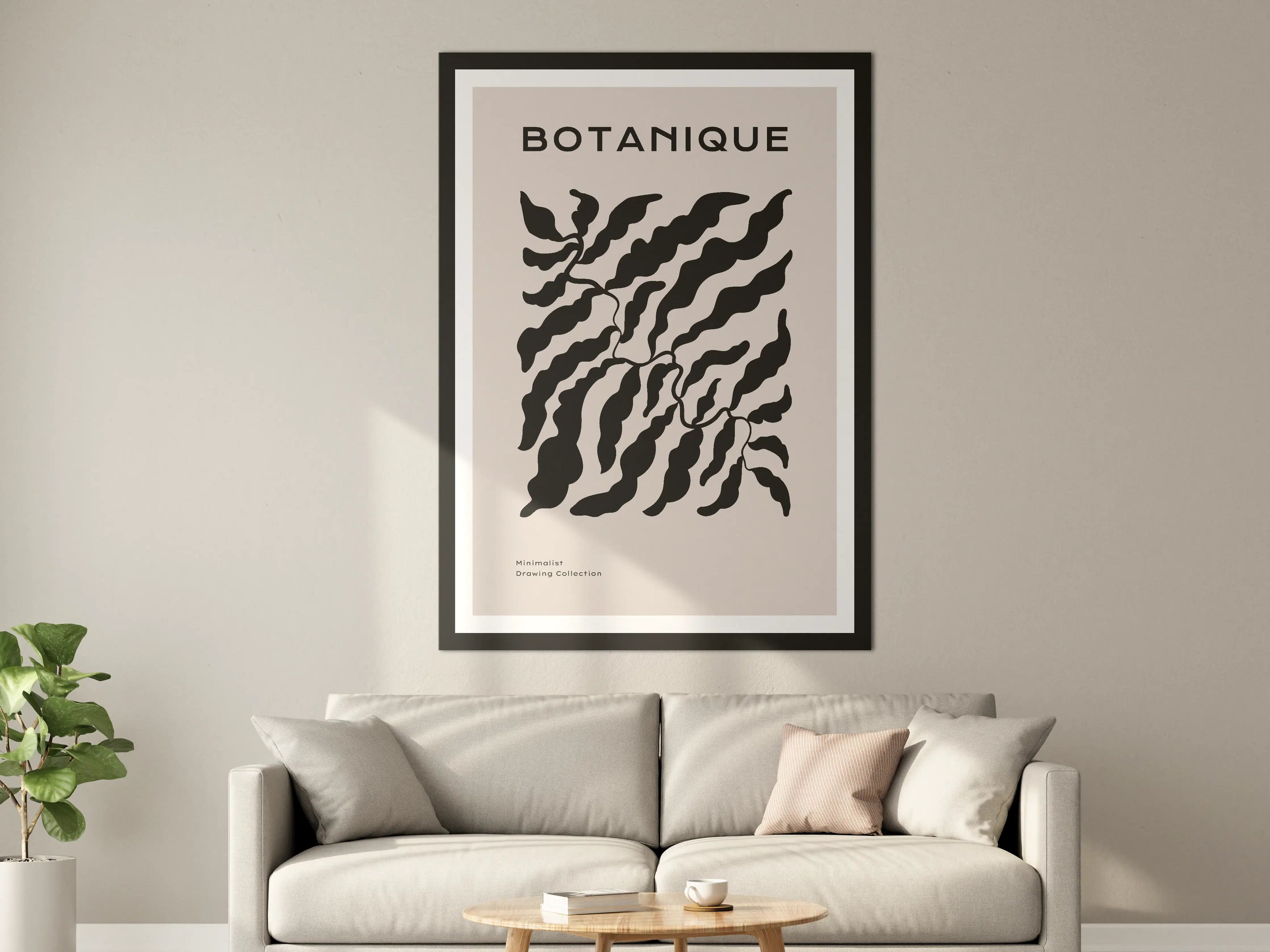 Große Wandbilder - Schwarzweiße Botanische Illustration
