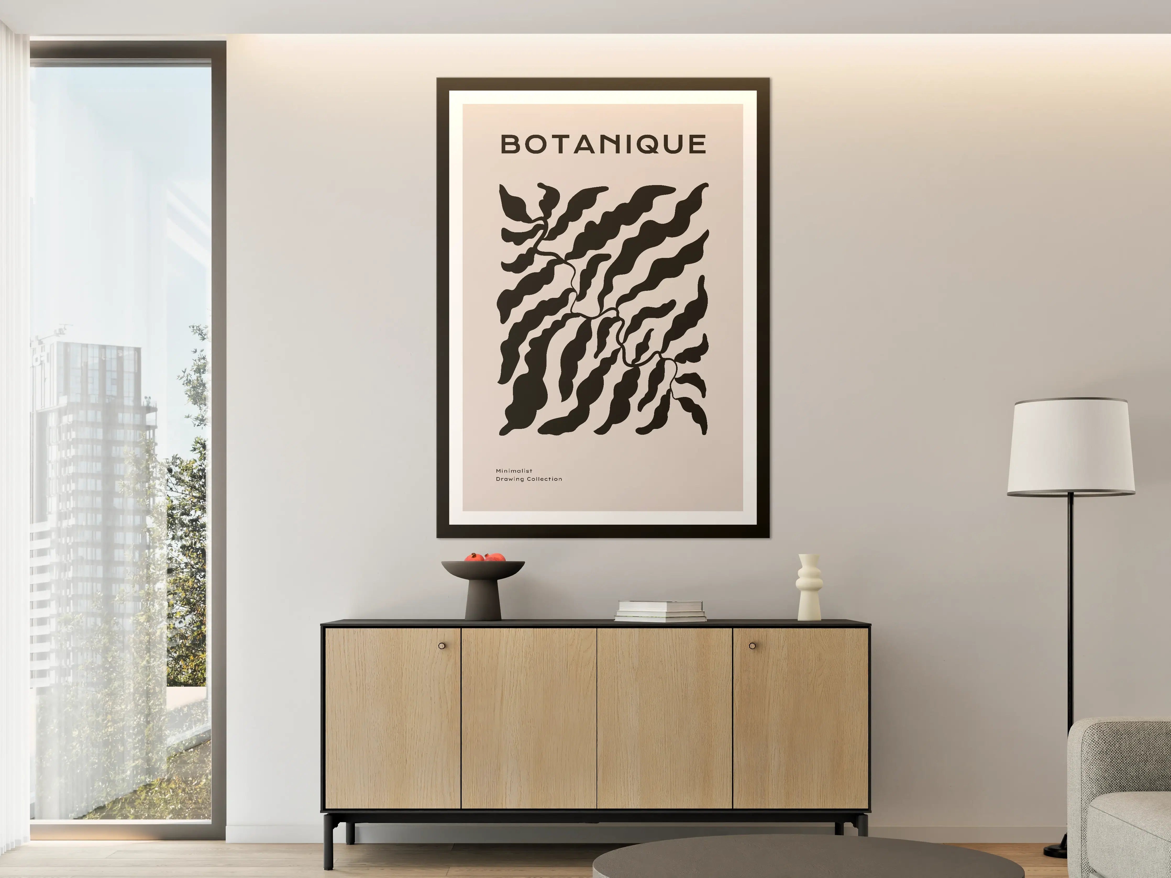 Große Wandbilder - Schwarzweiße Botanische Illustration
