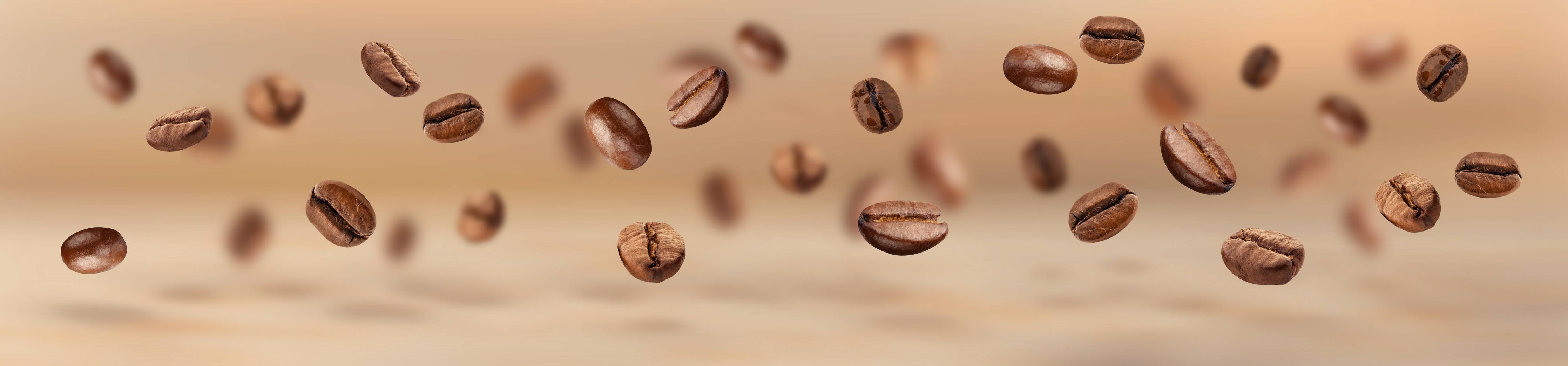 Große Wandbilder-Schwebende Kaffeebohnen Braun-Beige