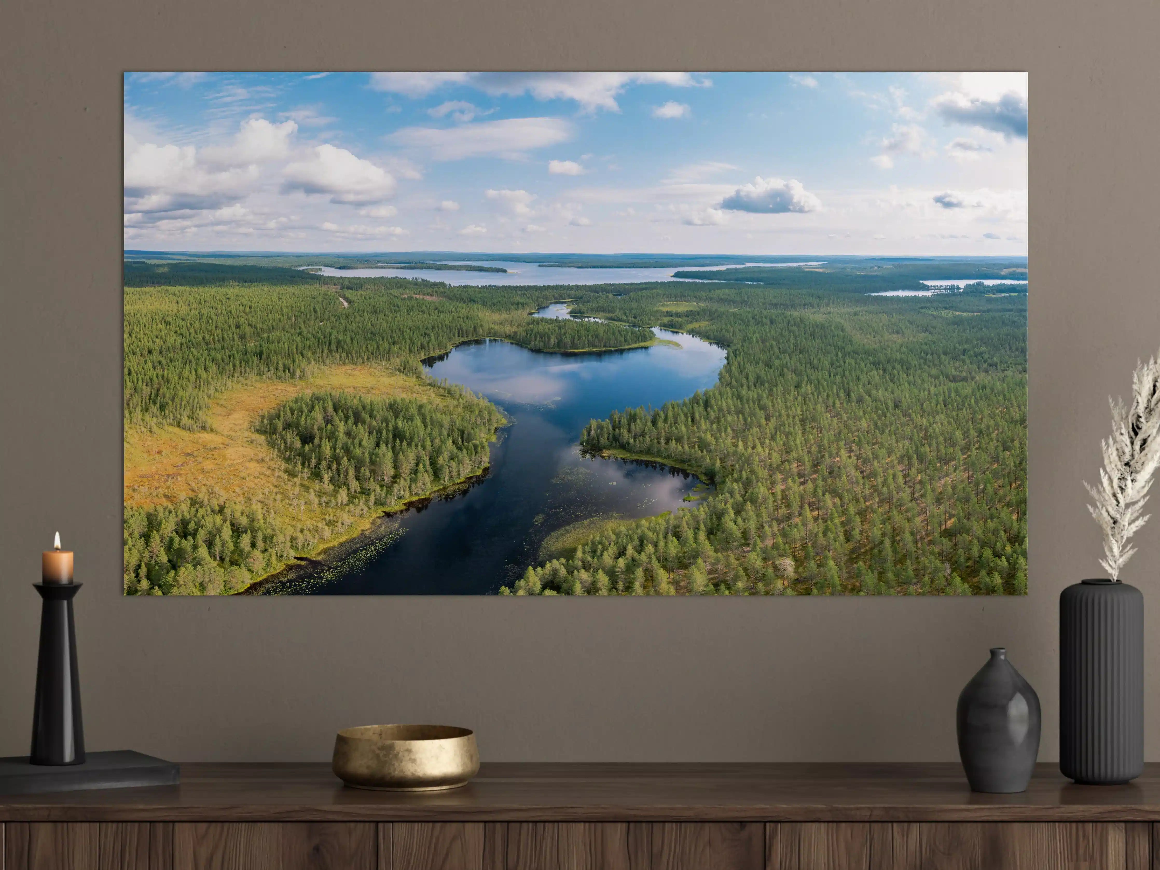 Große Wandbilder - Schwedische Seenlandschaft Luftaufnahme