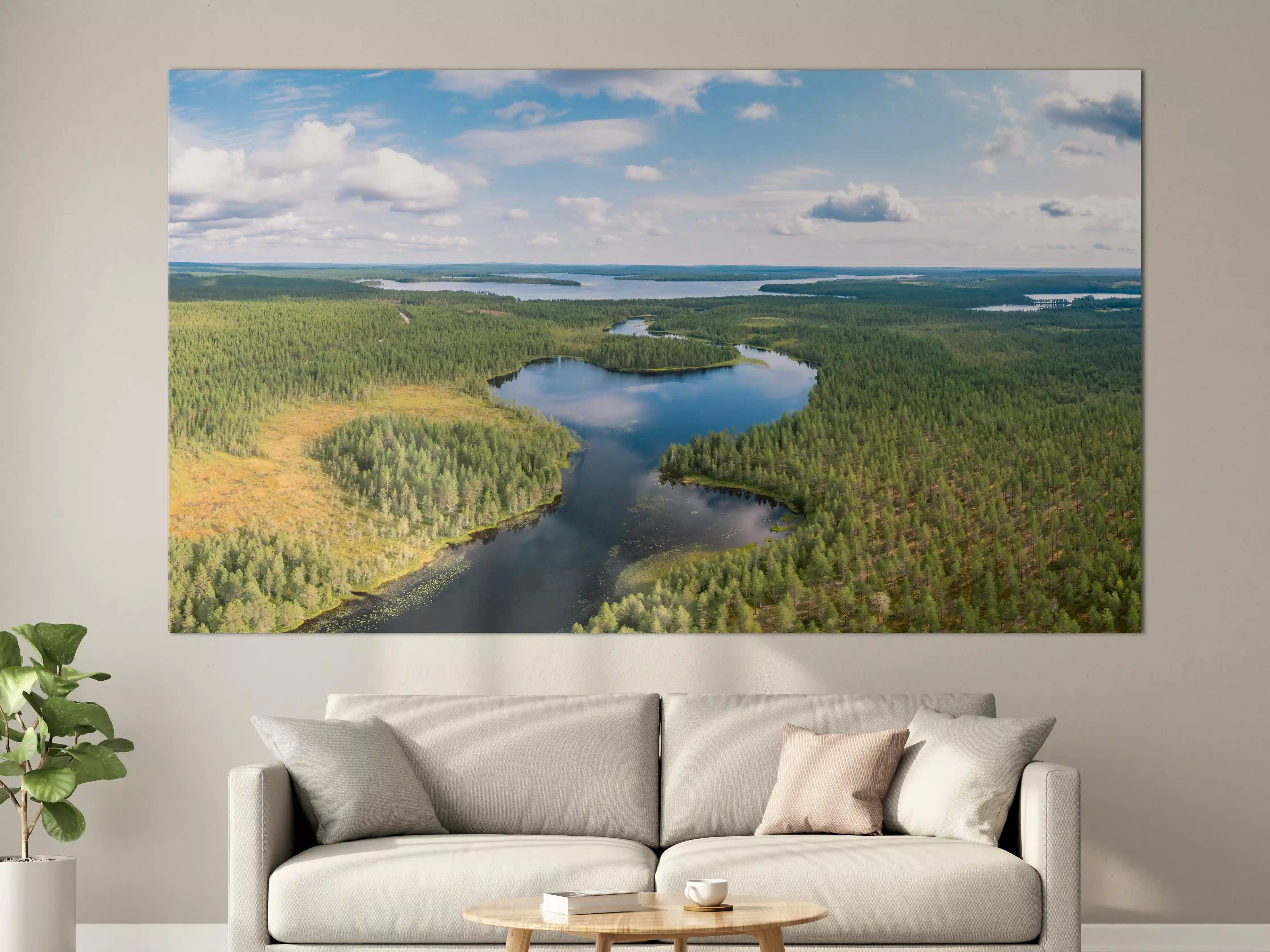 Große Wandbilder - Schwedische Seenlandschaft Luftaufnahme