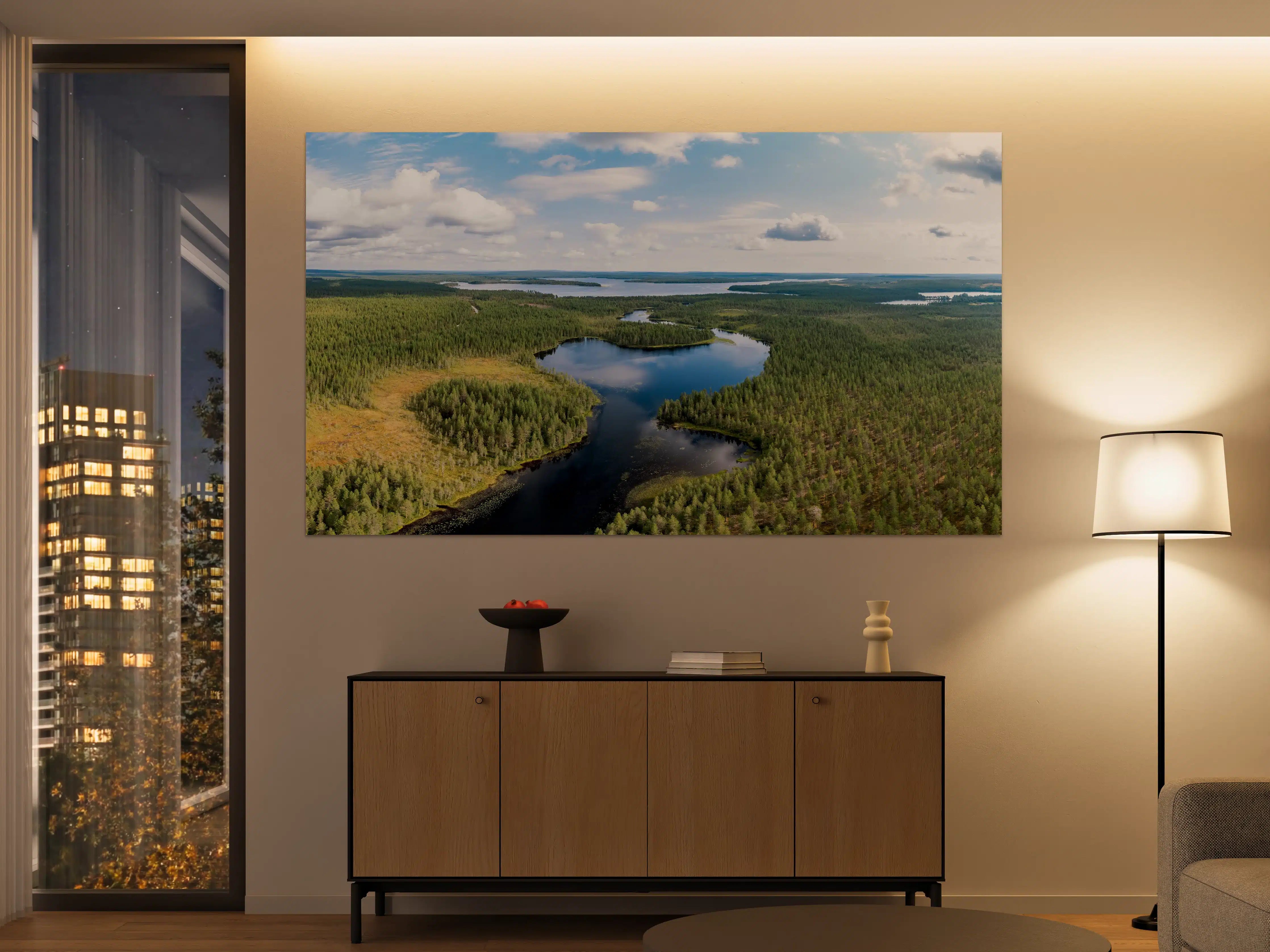Große Wandbilder - Schwedische Seenlandschaft Luftaufnahme