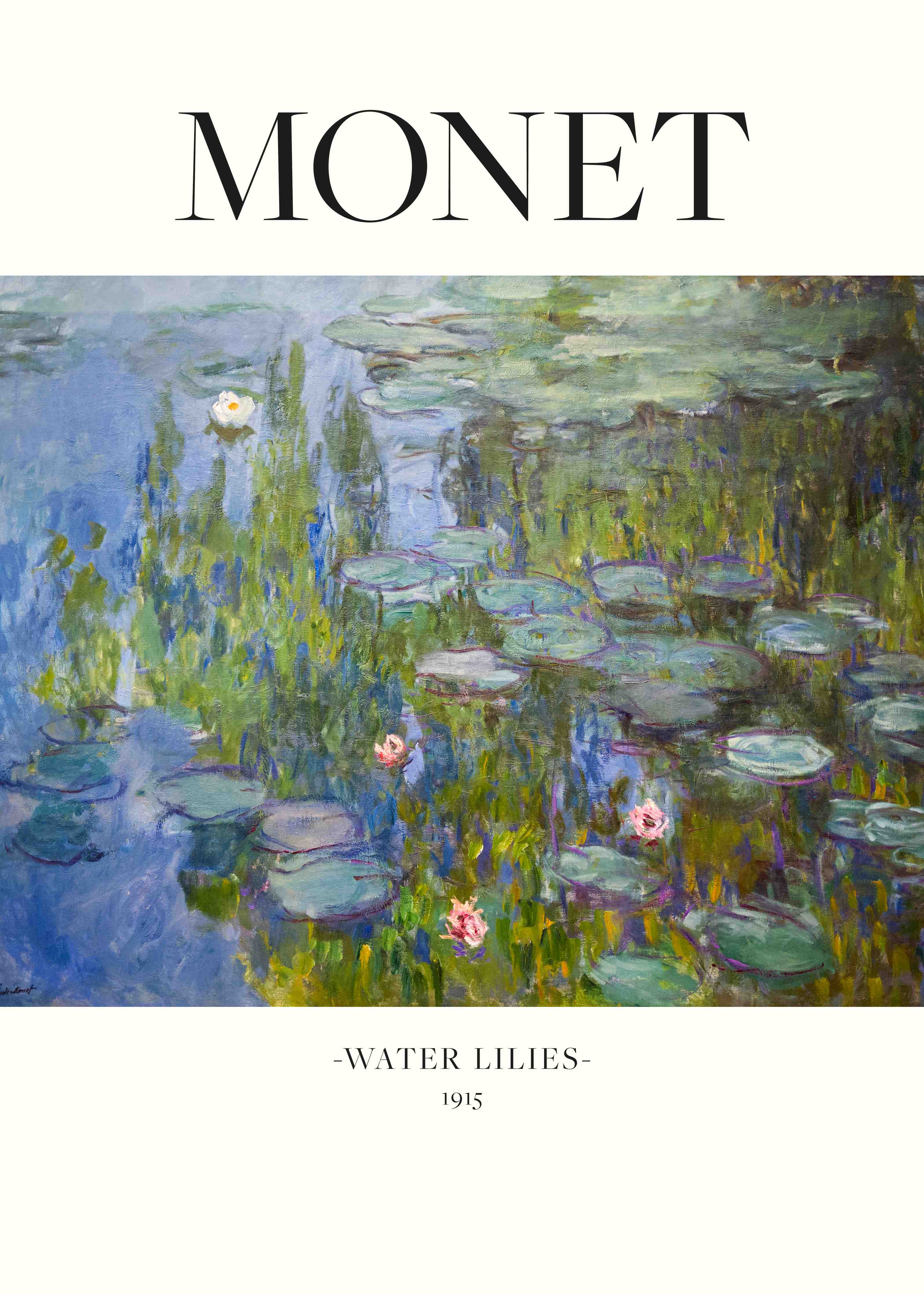 Große Wandbilder-Seerose im Wasser mit Monet-Ästhetik