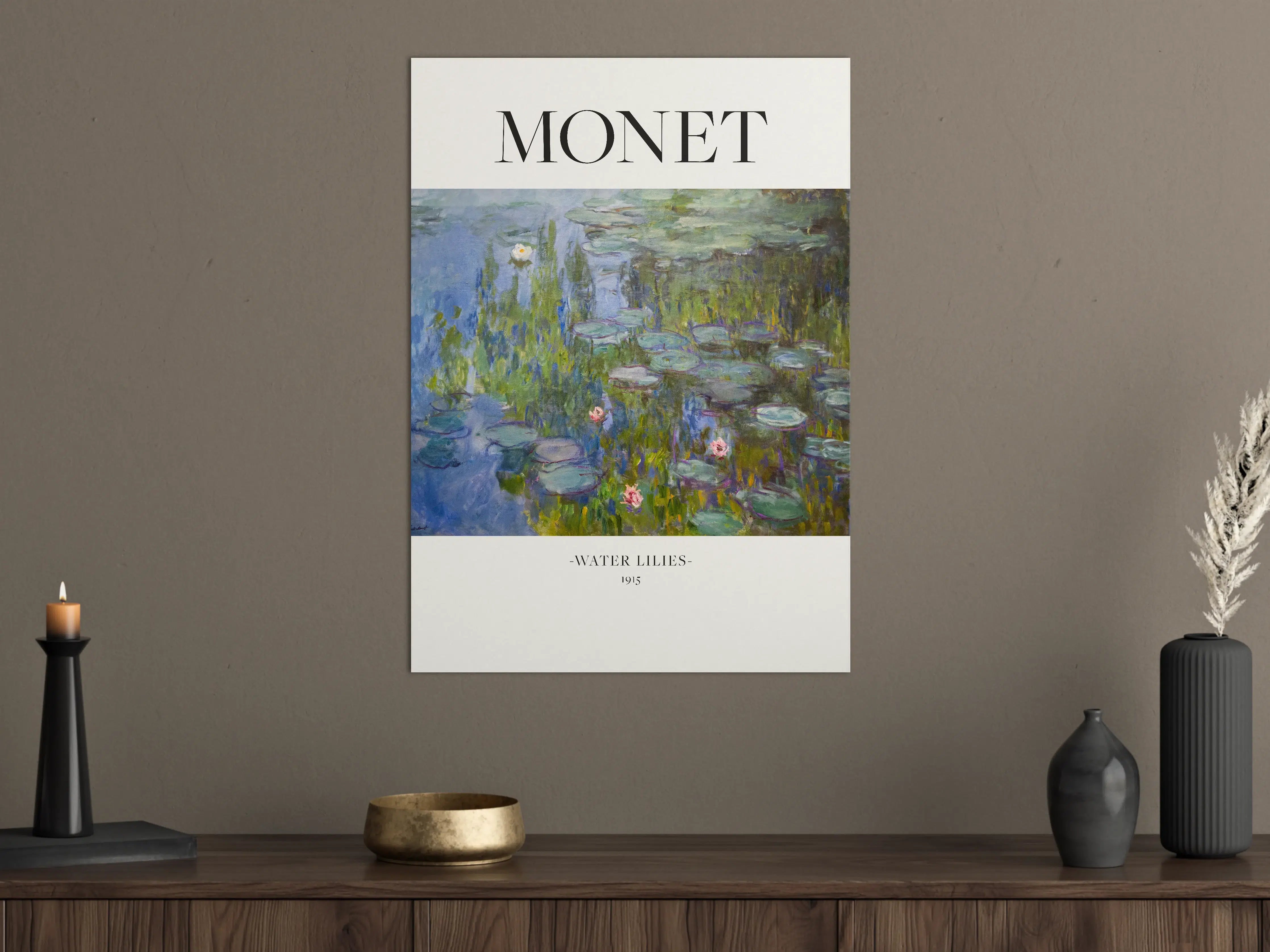 Große Wandbilder - Seerose im Wasser mit Monet-Ästhetik