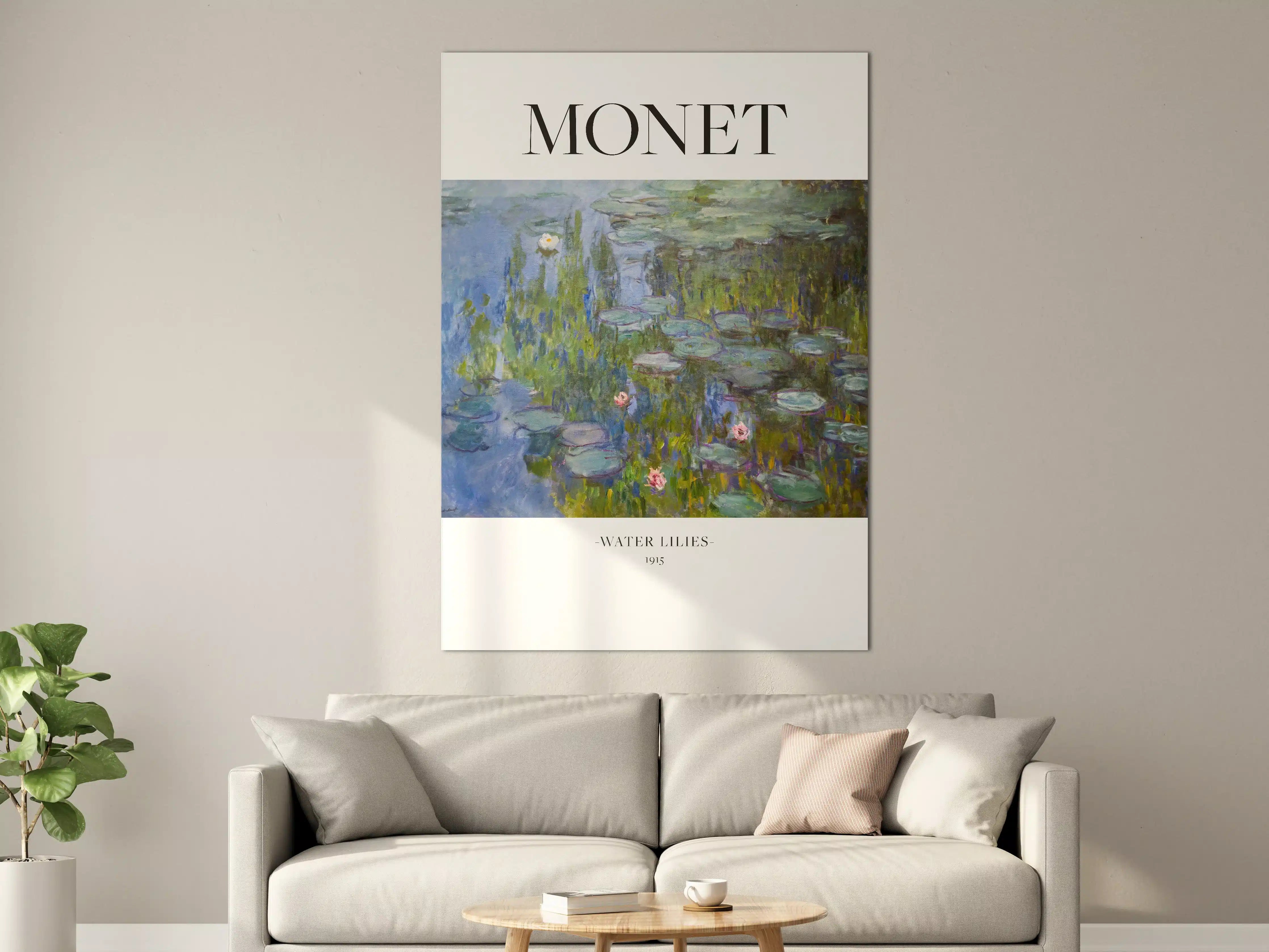 Große Wandbilder - Seerose im Wasser mit Monet-Ästhetik