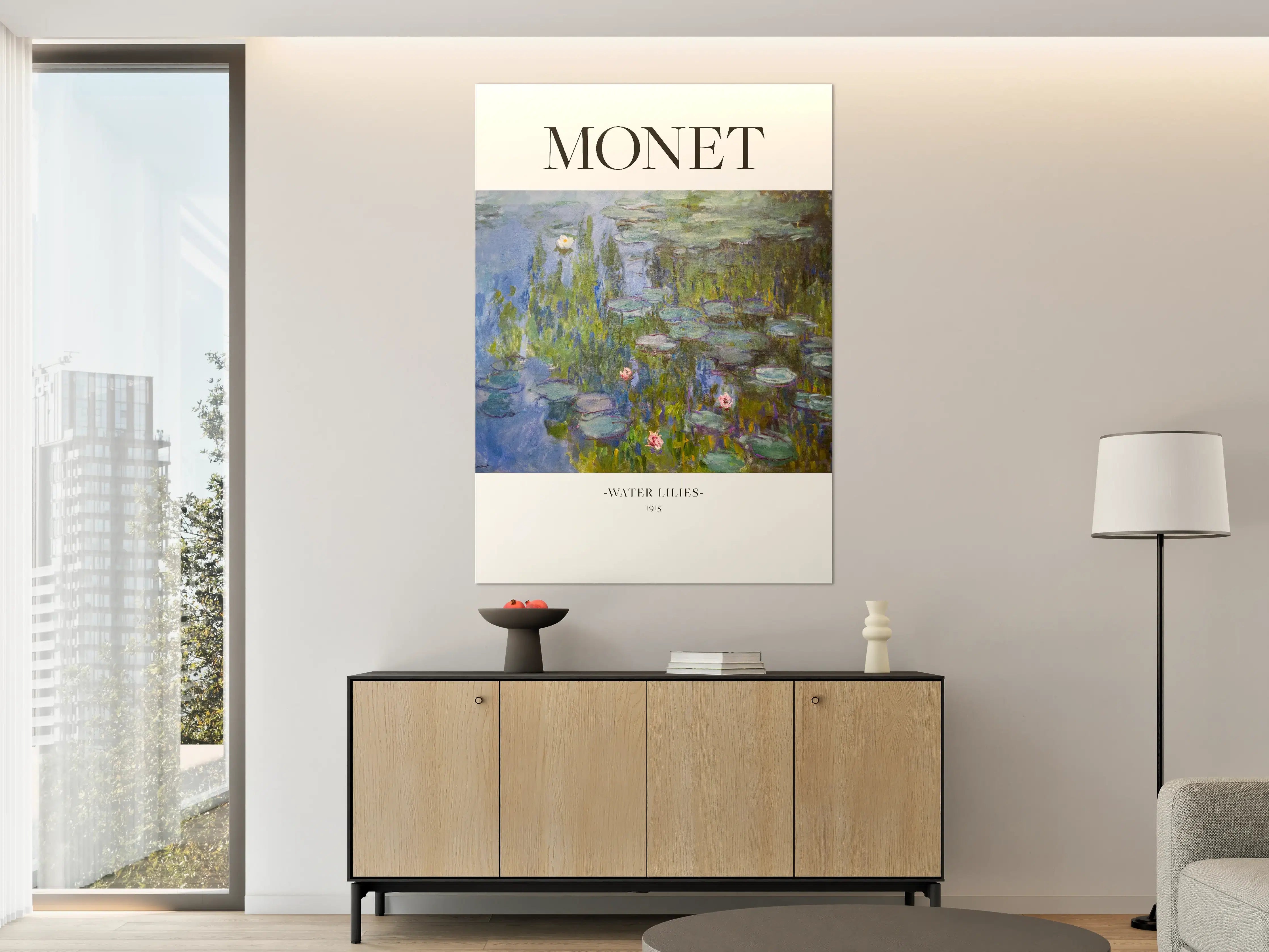 Große Wandbilder - Seerose im Wasser mit Monet-Ästhetik