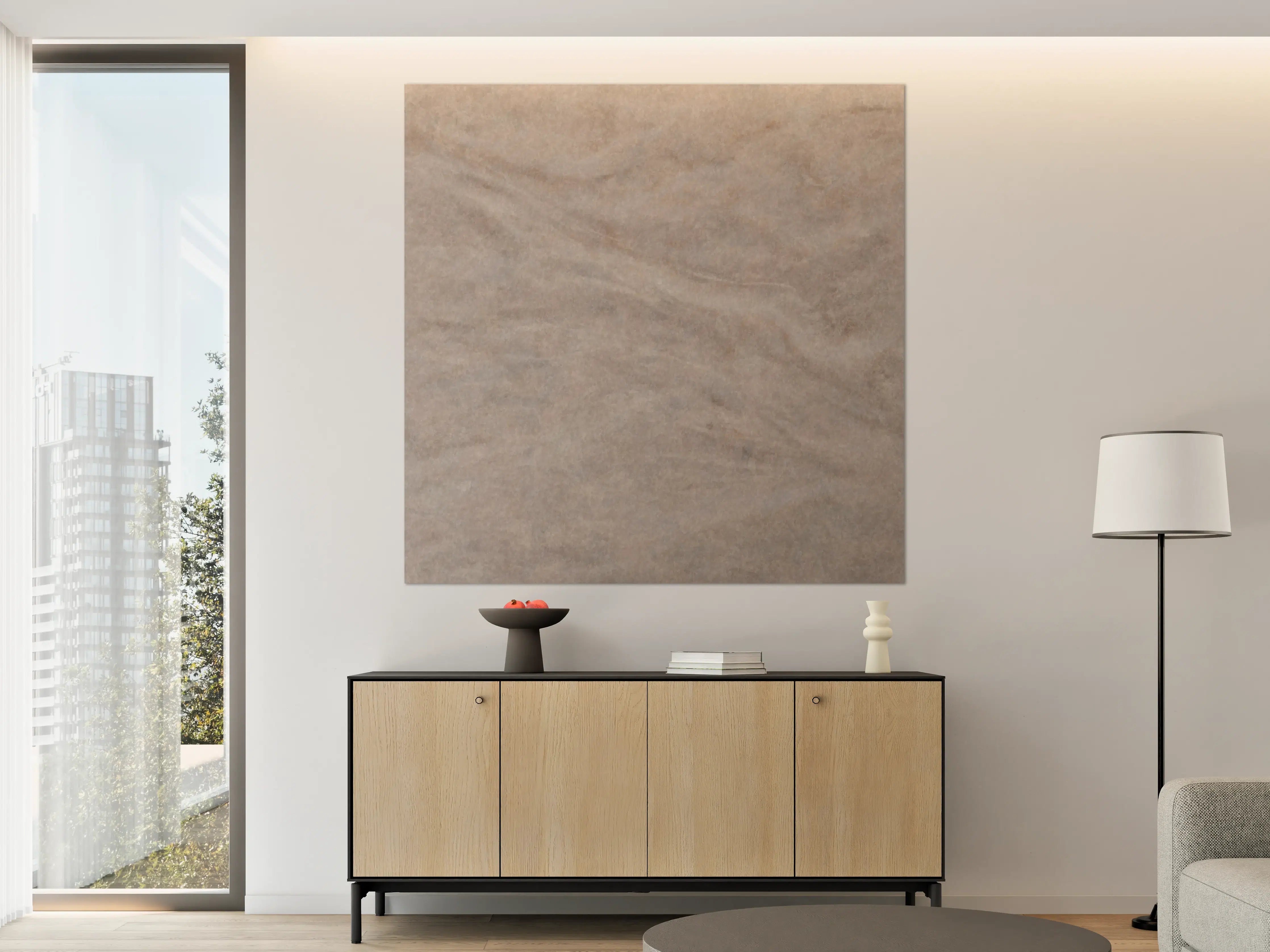Große Wandbilder - Seidige Grau-Beige Marmortextur
