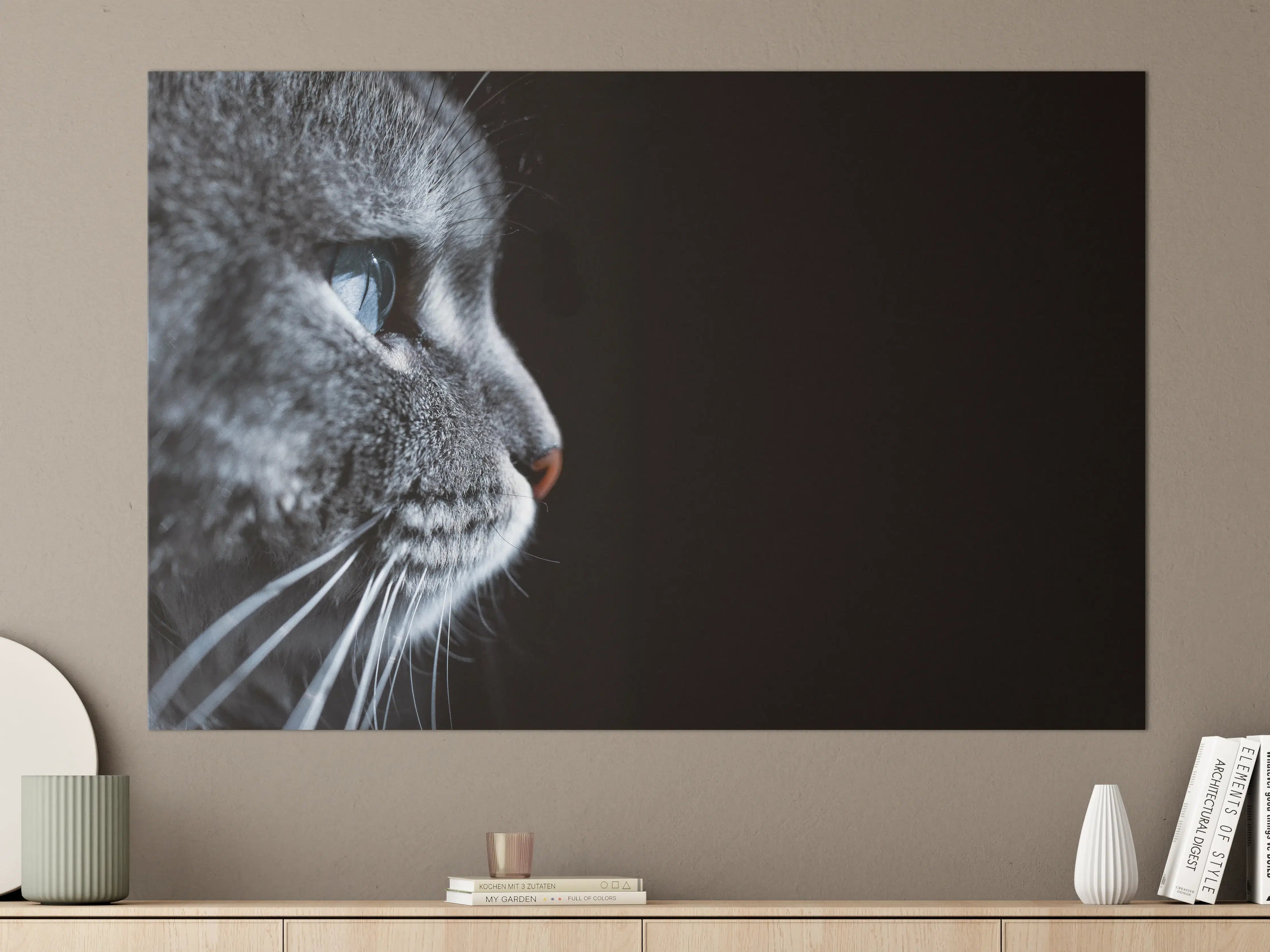 Große Wandbilder - Seitliches Katzen-Portrait