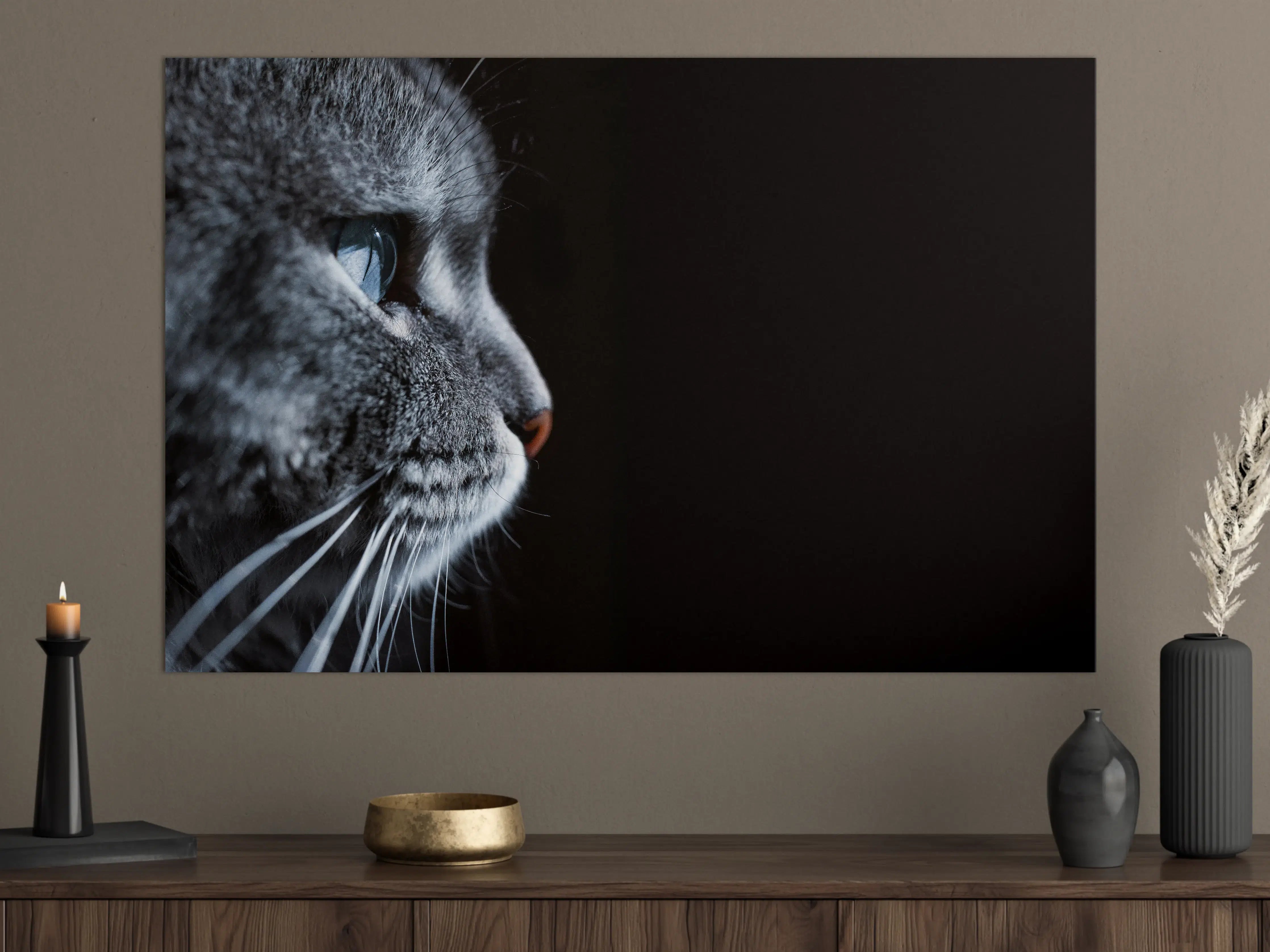 Große Wandbilder - Seitliches Katzen-Portrait