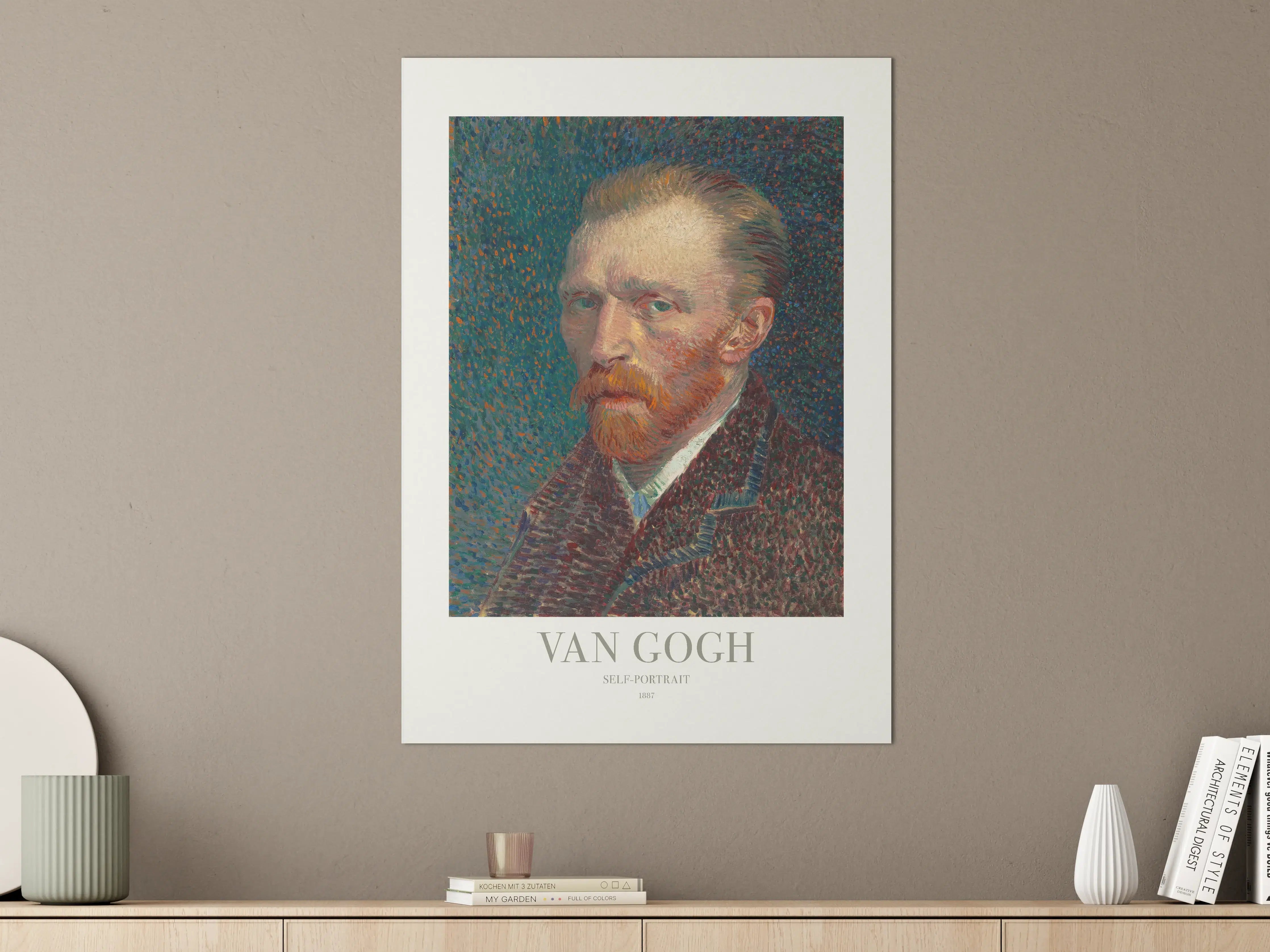Große Wandbilder - Selbstporträt von Van Gogh in Pointillismus-Technik