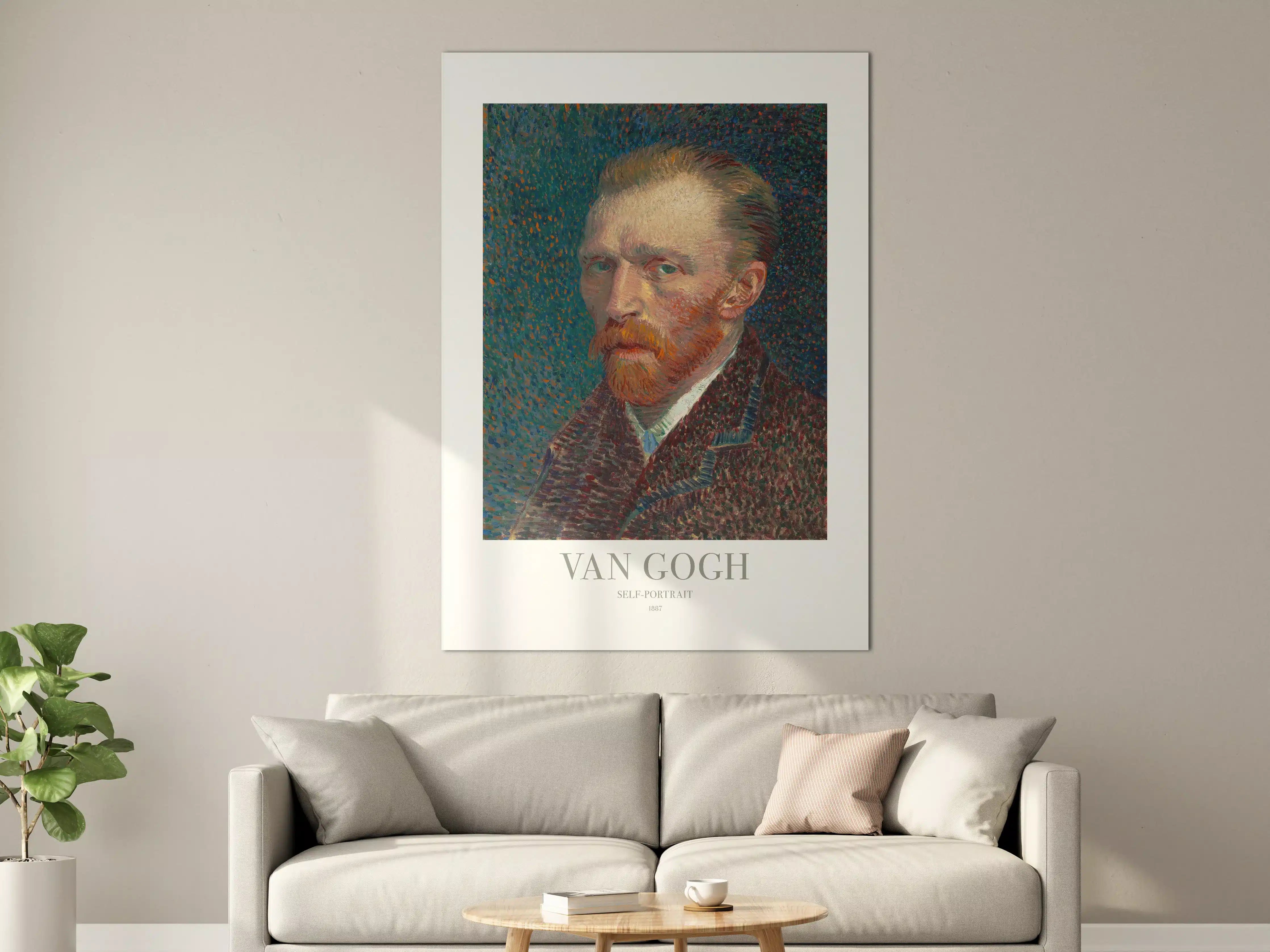 Große Wandbilder - Selbstporträt von Van Gogh in Pointillismus-Technik