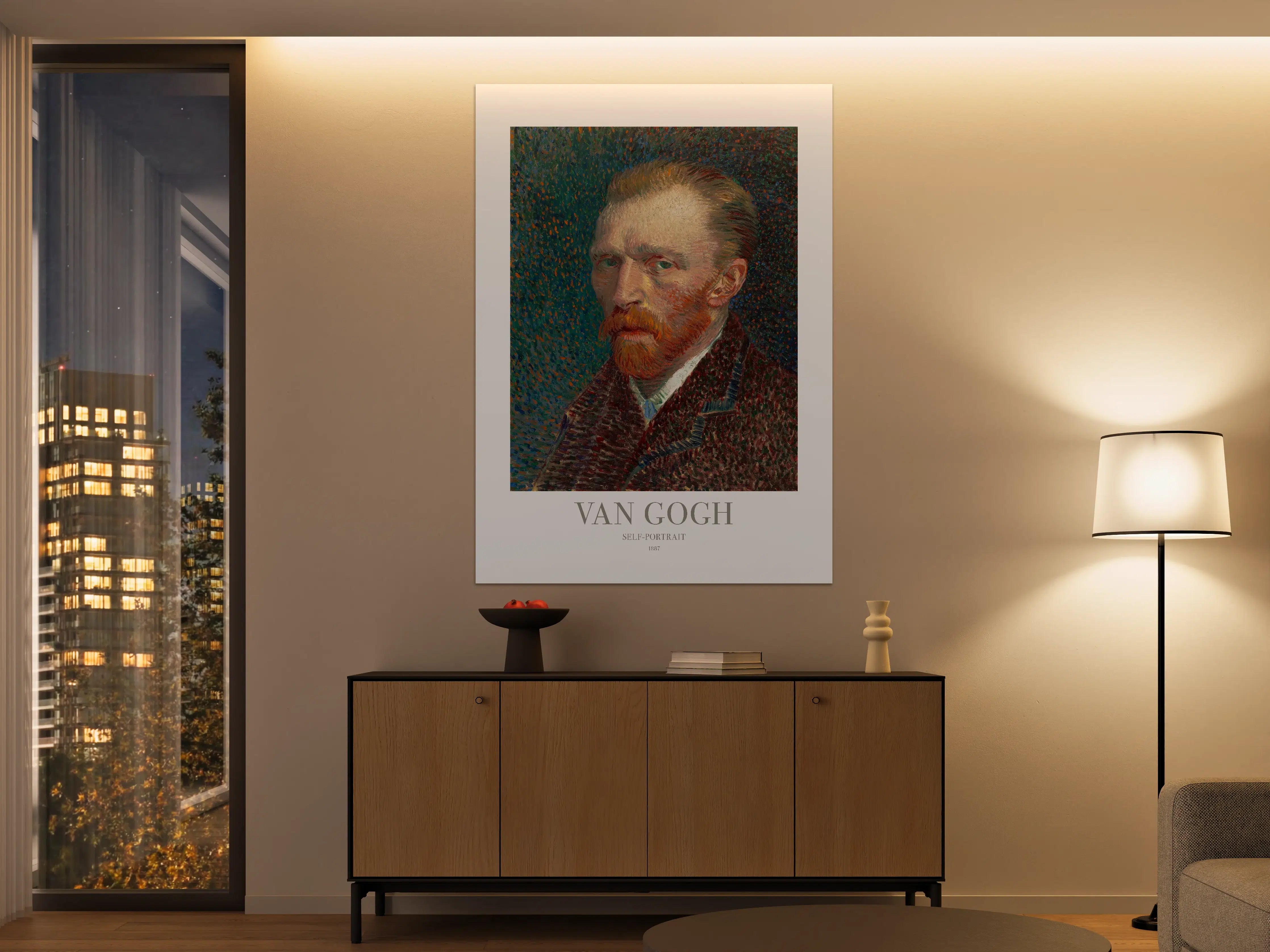 Große Wandbilder - Selbstporträt von Van Gogh in Pointillismus-Technik