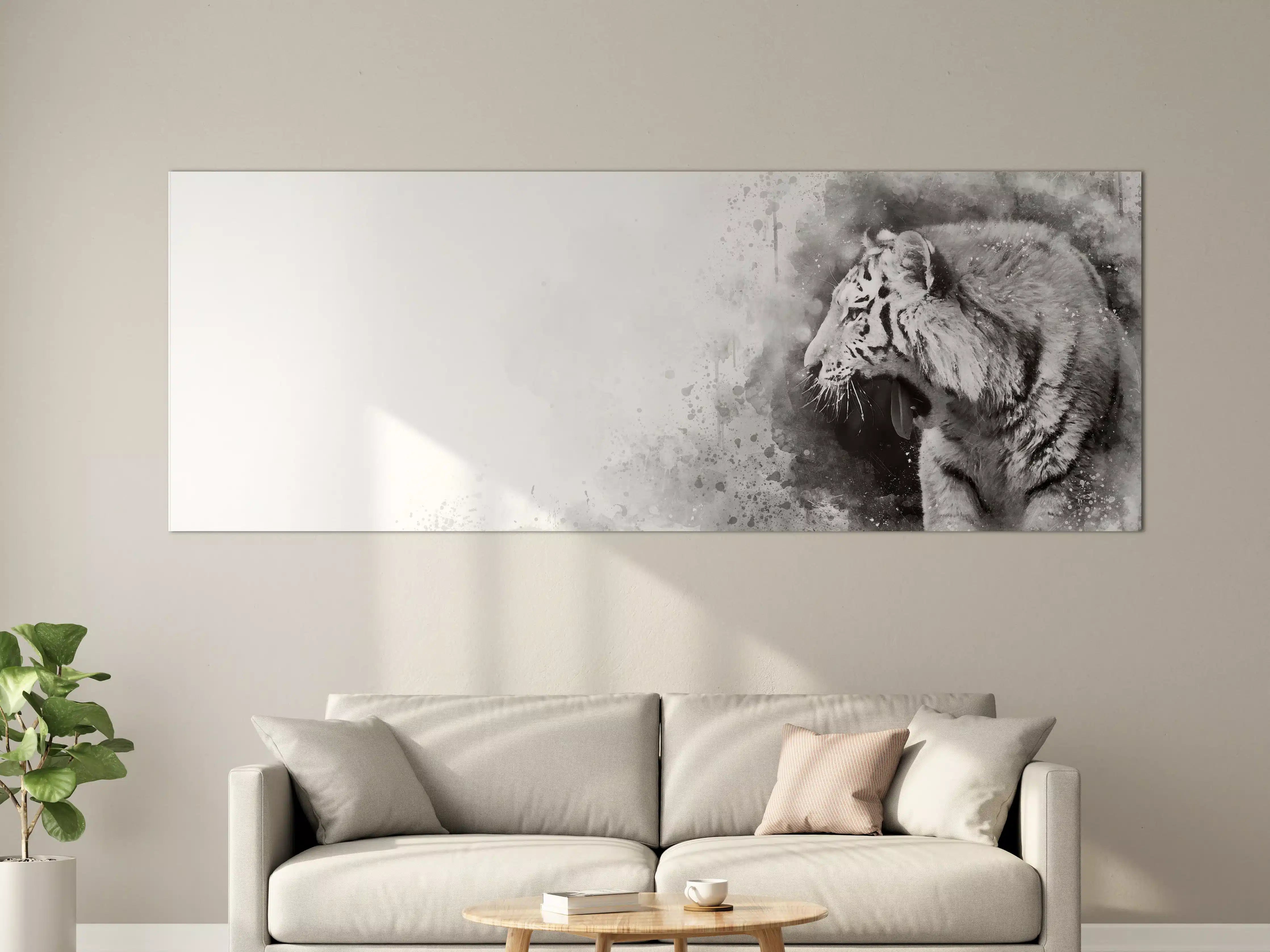 Große Wandbilder - Sibirischer Tiger - SW-Gemälde