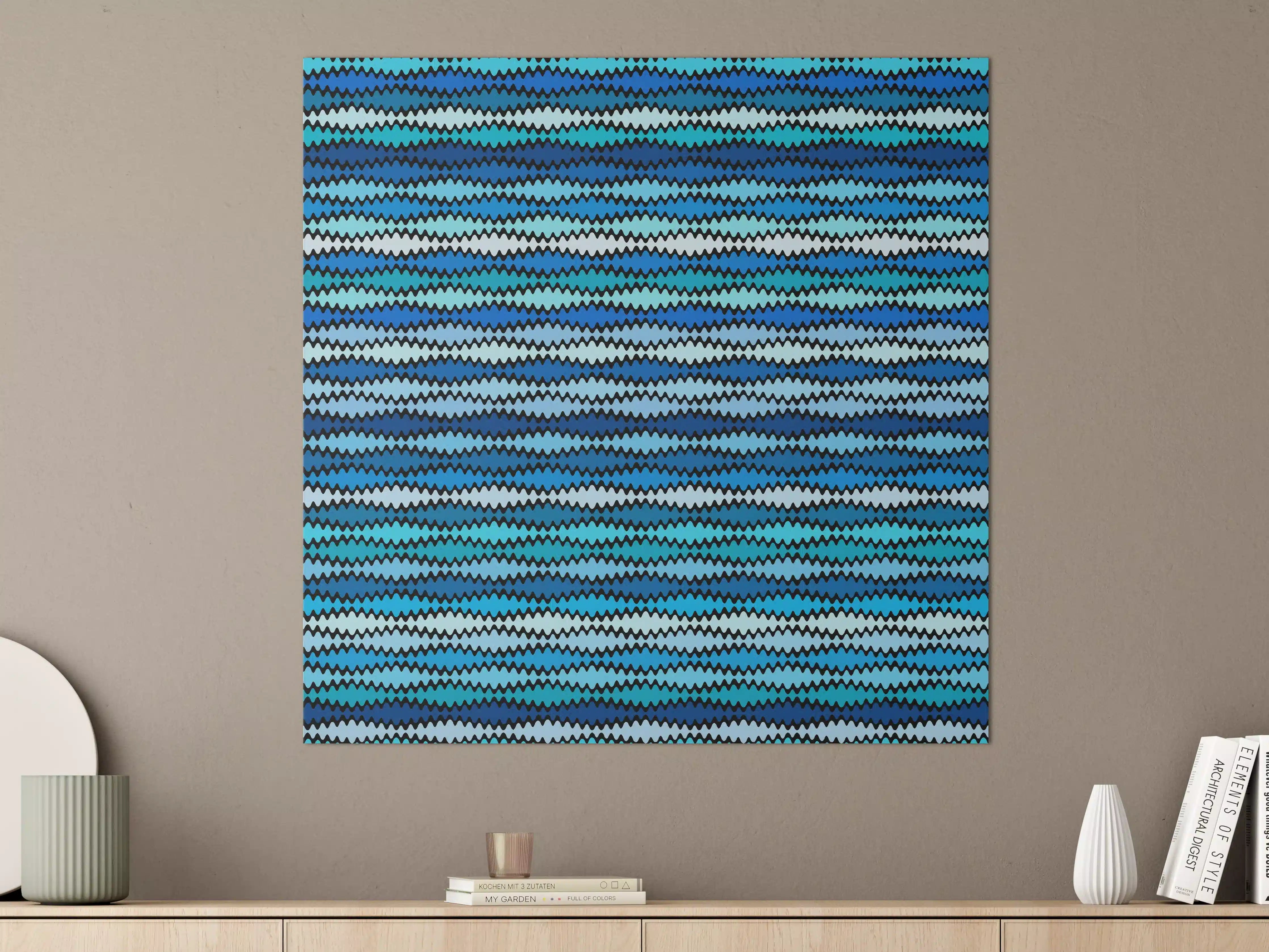 Große Wandbilder - Silbergraue Wasserwellen-Textur