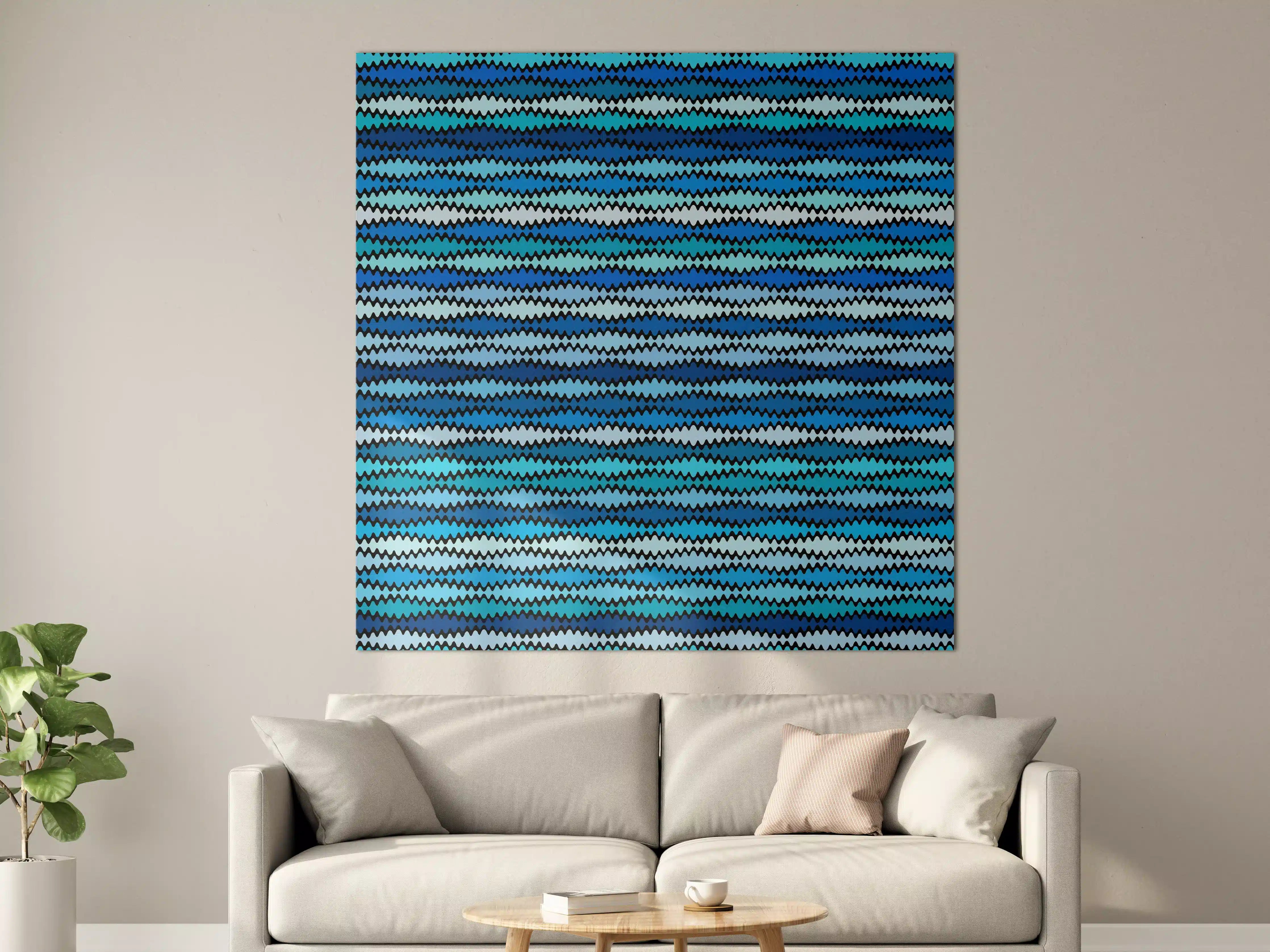 Große Wandbilder - Silbergraue Wasserwellen-Textur