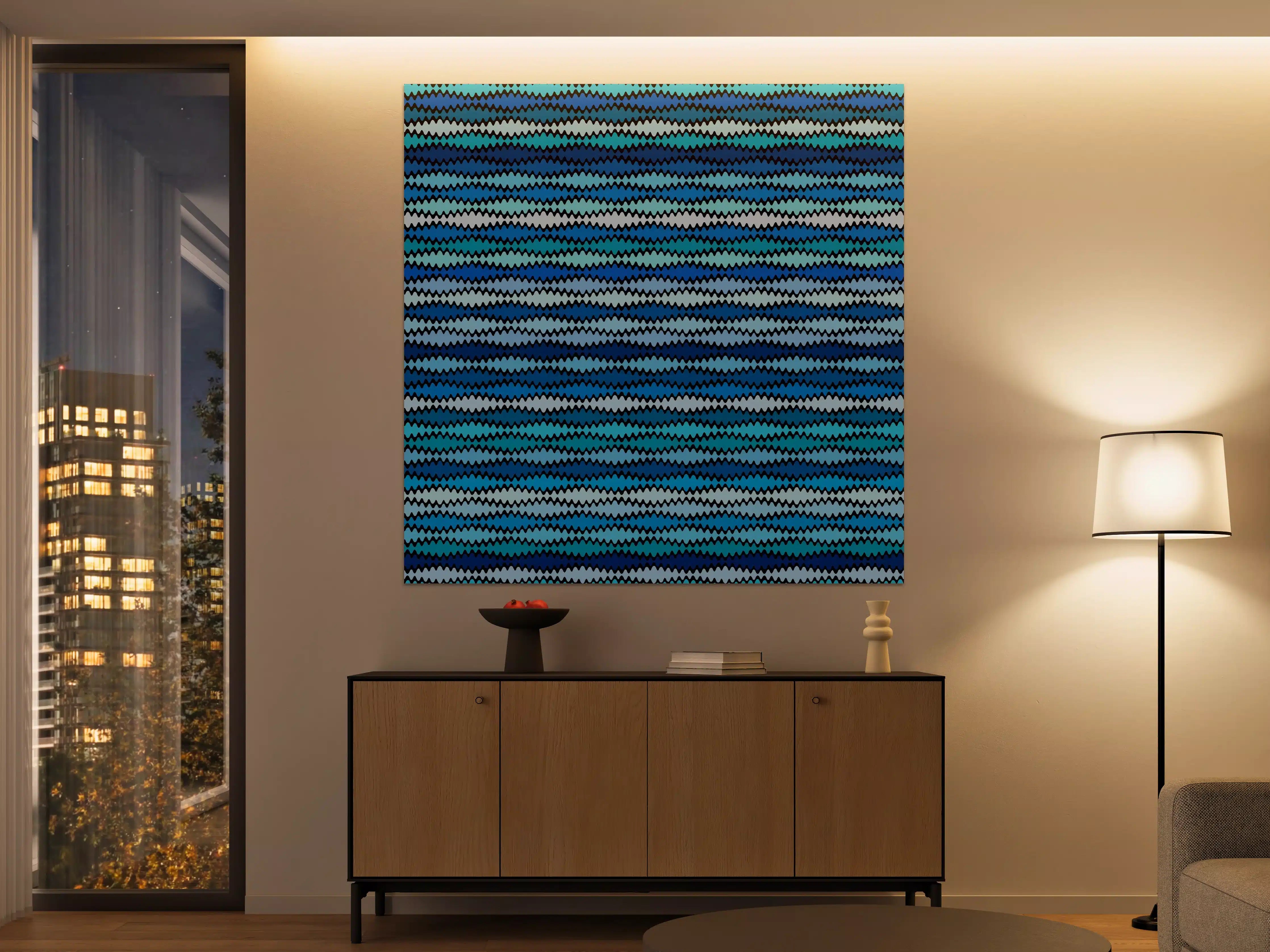 Große Wandbilder - Silbergraue Wasserwellen-Textur