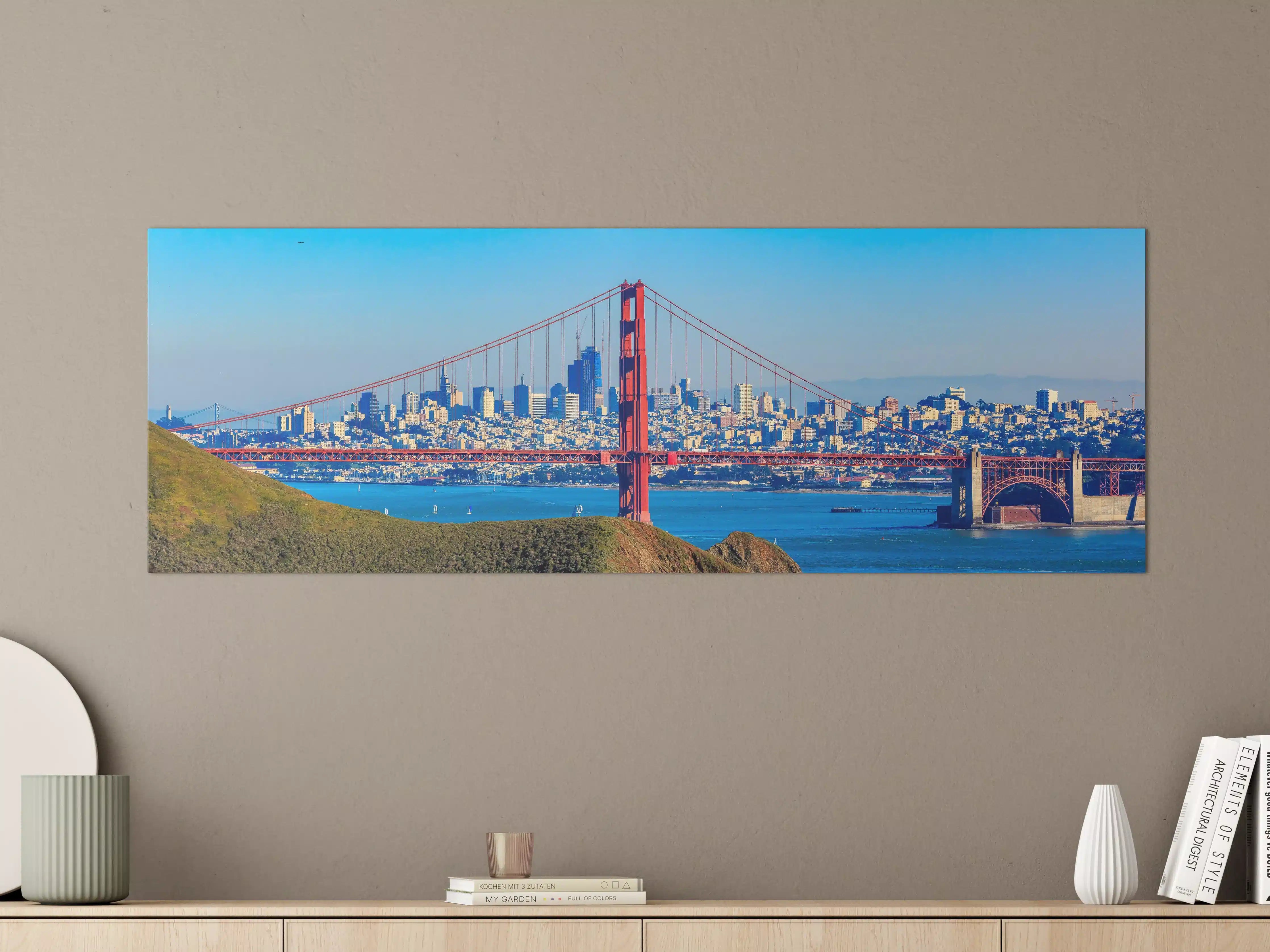 Große Wandbilder - Silberne Brücke über San Francisco