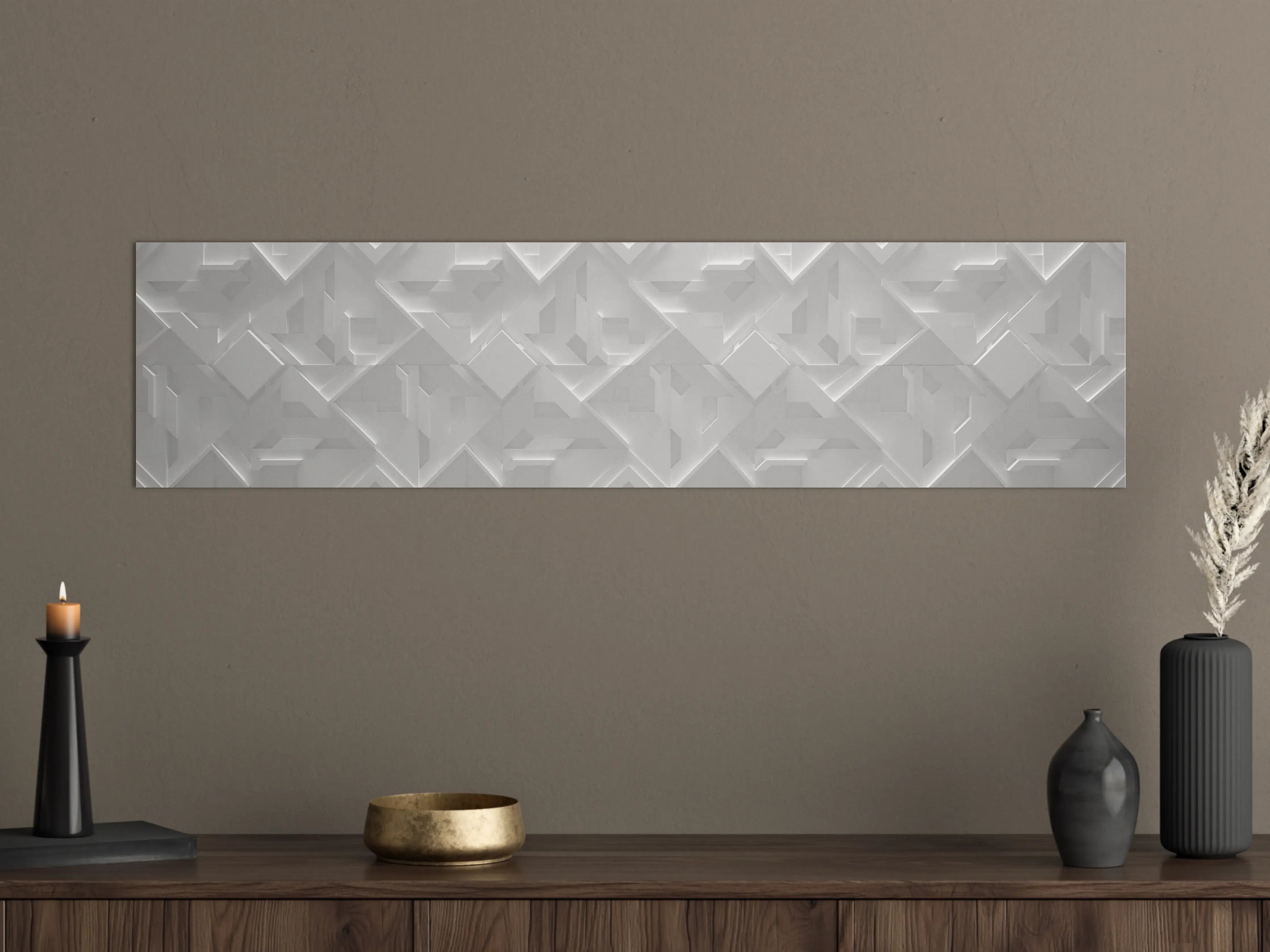 Große Wandbilder - Silberne Textur auf weißem Beton