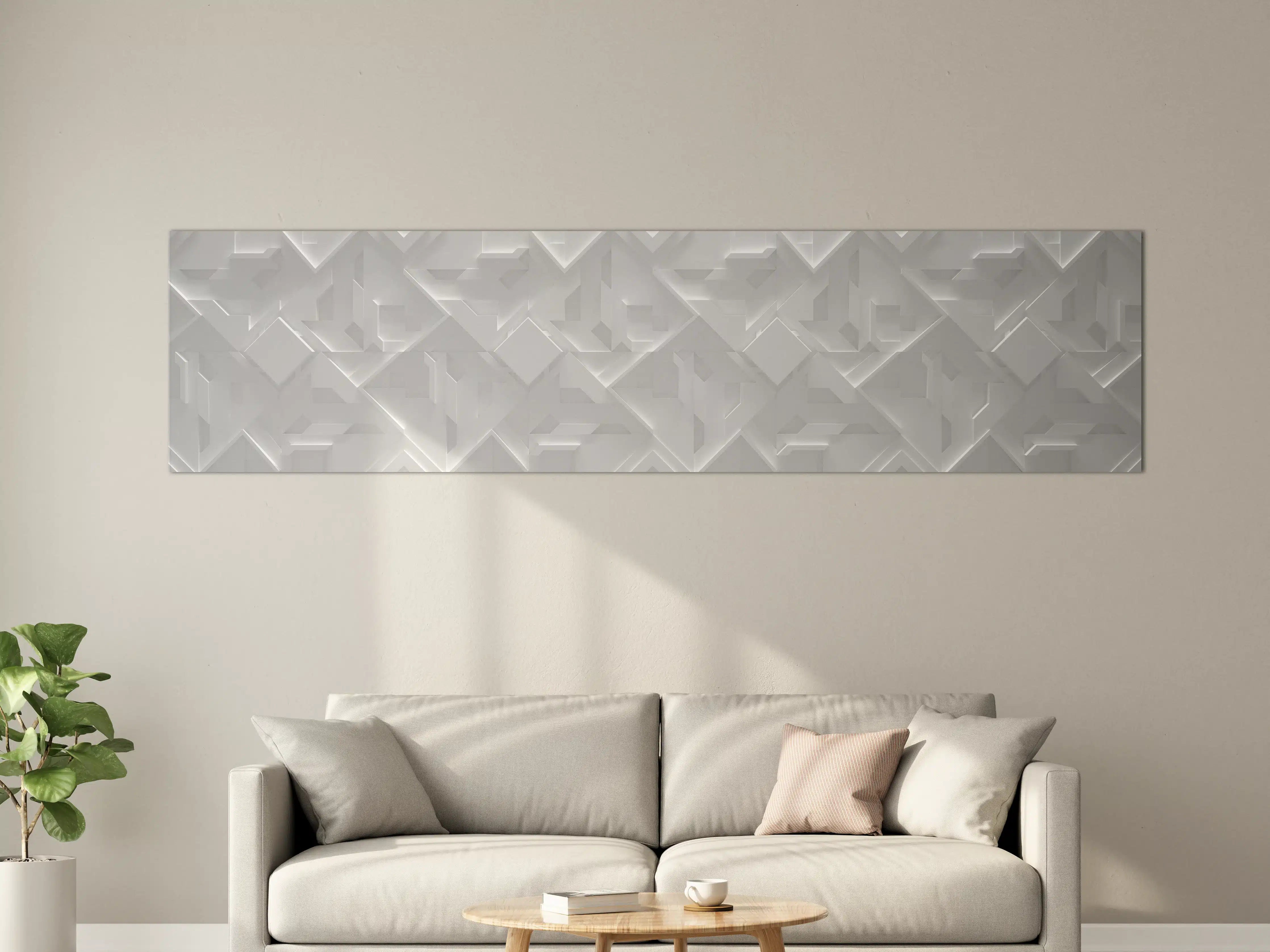 Große Wandbilder - Silberne Textur auf weißem Beton