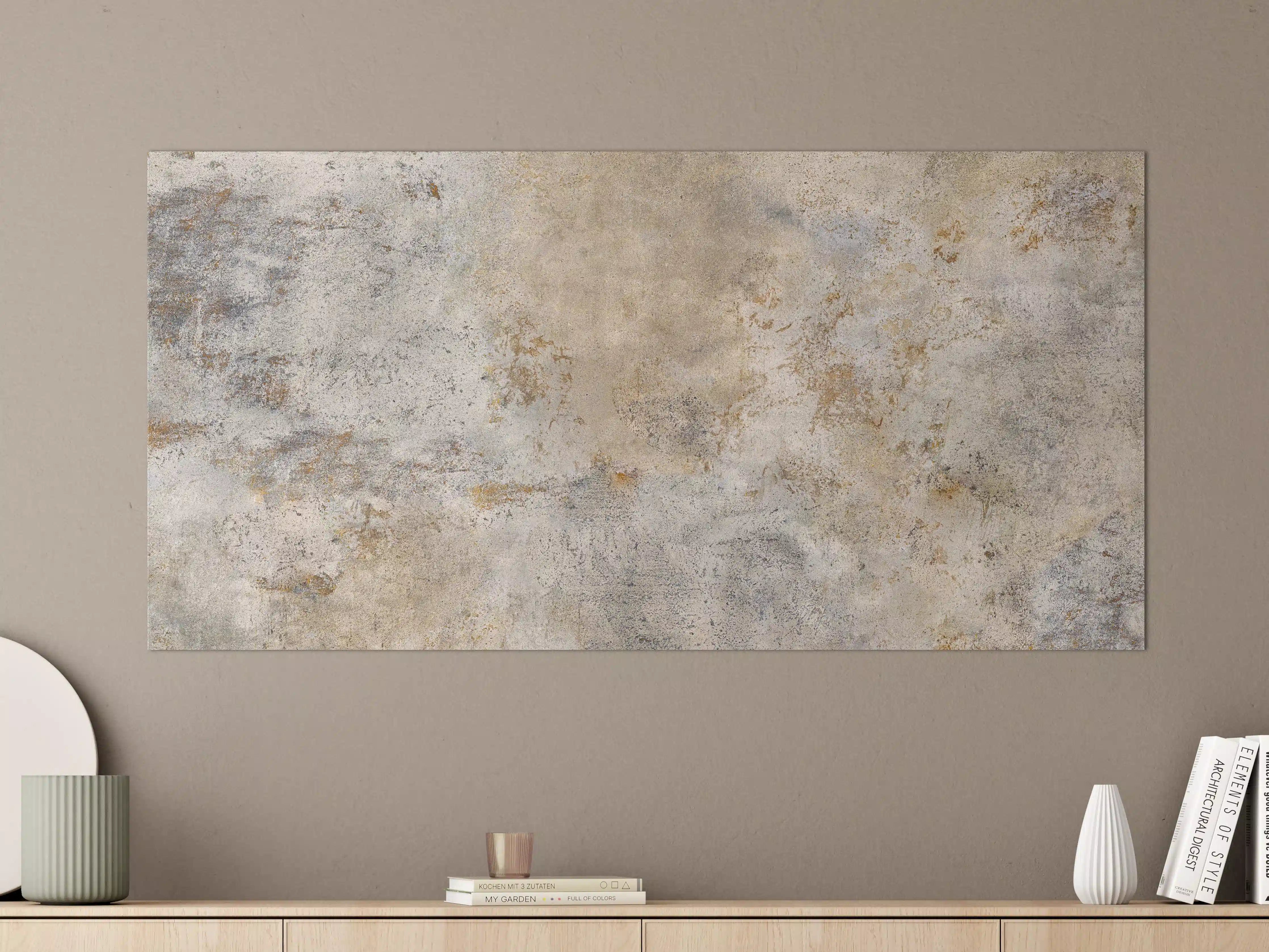 Große Wandbilder - Silberner Beton mit Grau-Textur