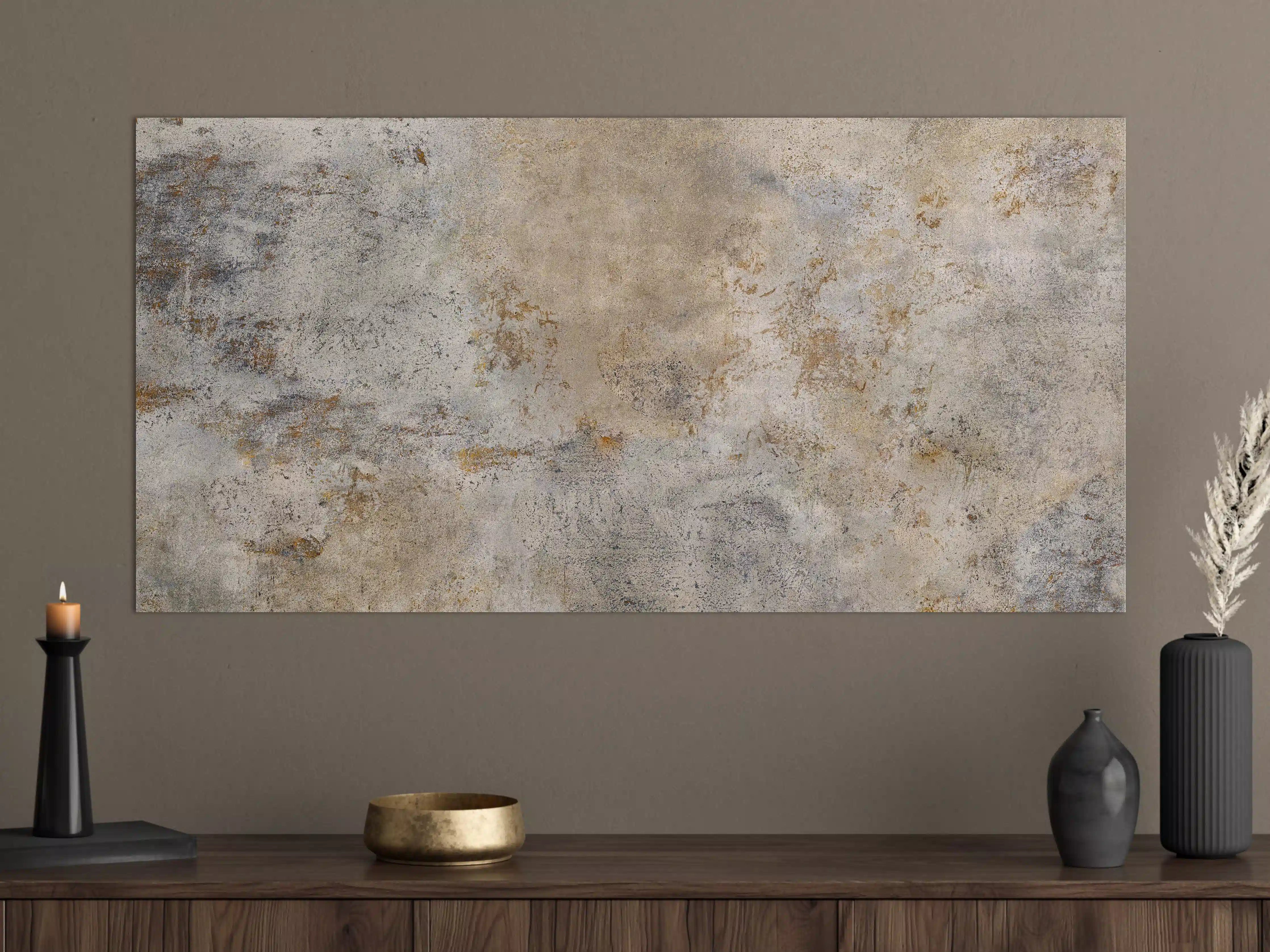 Große Wandbilder - Silberner Beton mit Grau-Textur