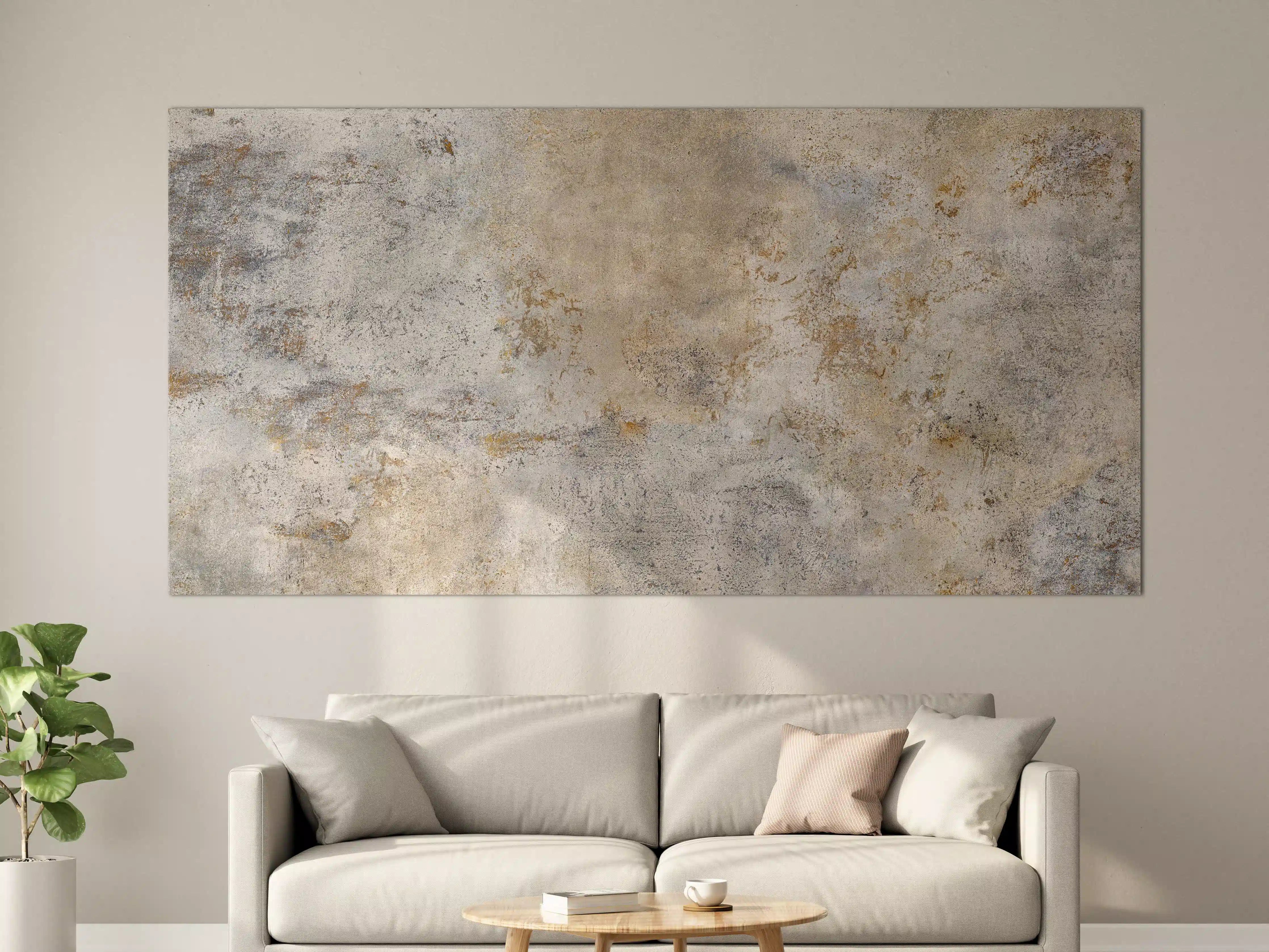 Große Wandbilder - Silberner Beton mit Grau-Textur