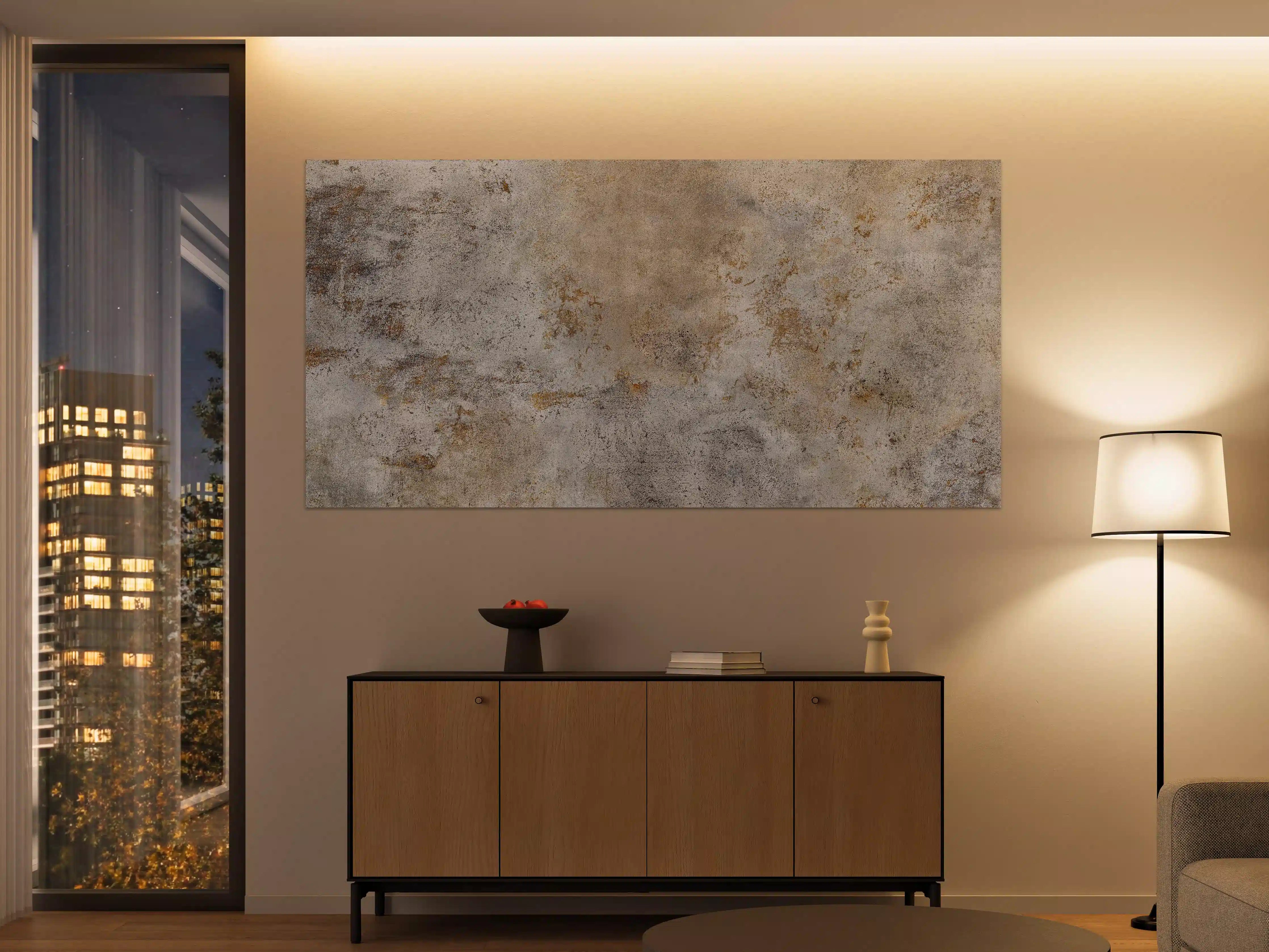 Große Wandbilder - Silberner Beton mit Grau-Textur