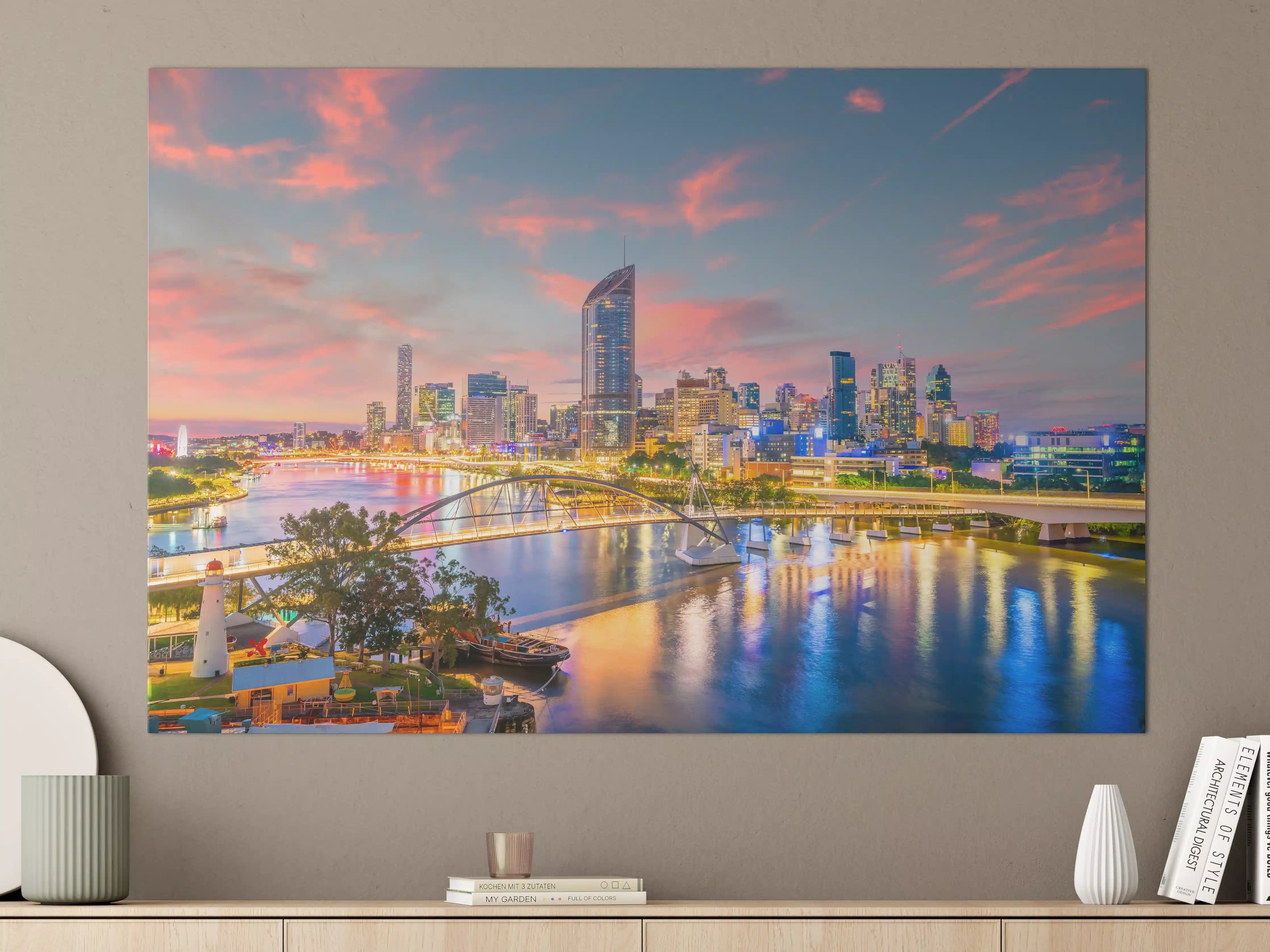 Große Wandbilder - Skyline von Brisbane bei Sonnenuntergang