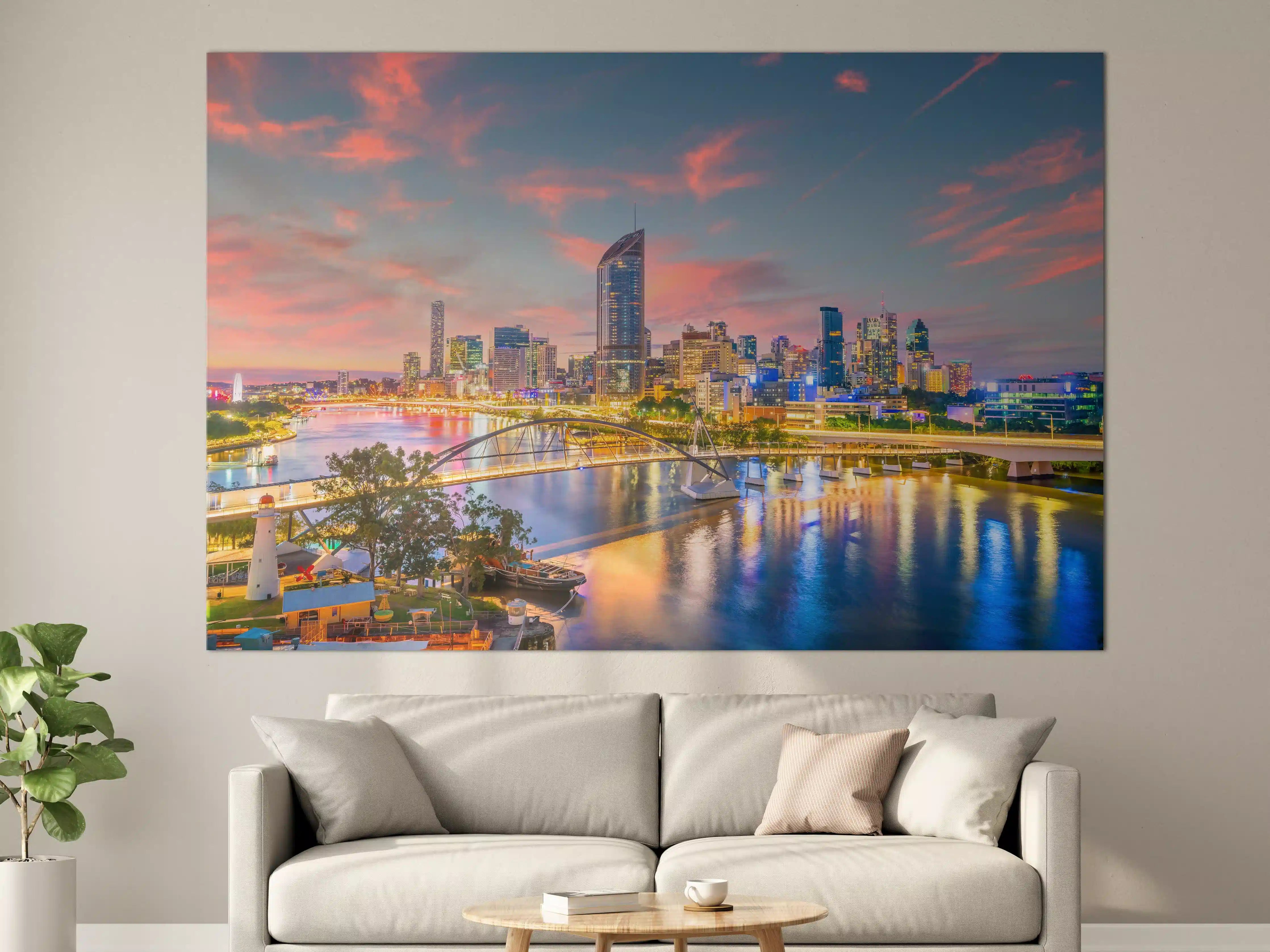 Große Wandbilder - Skyline von Brisbane bei Sonnenuntergang