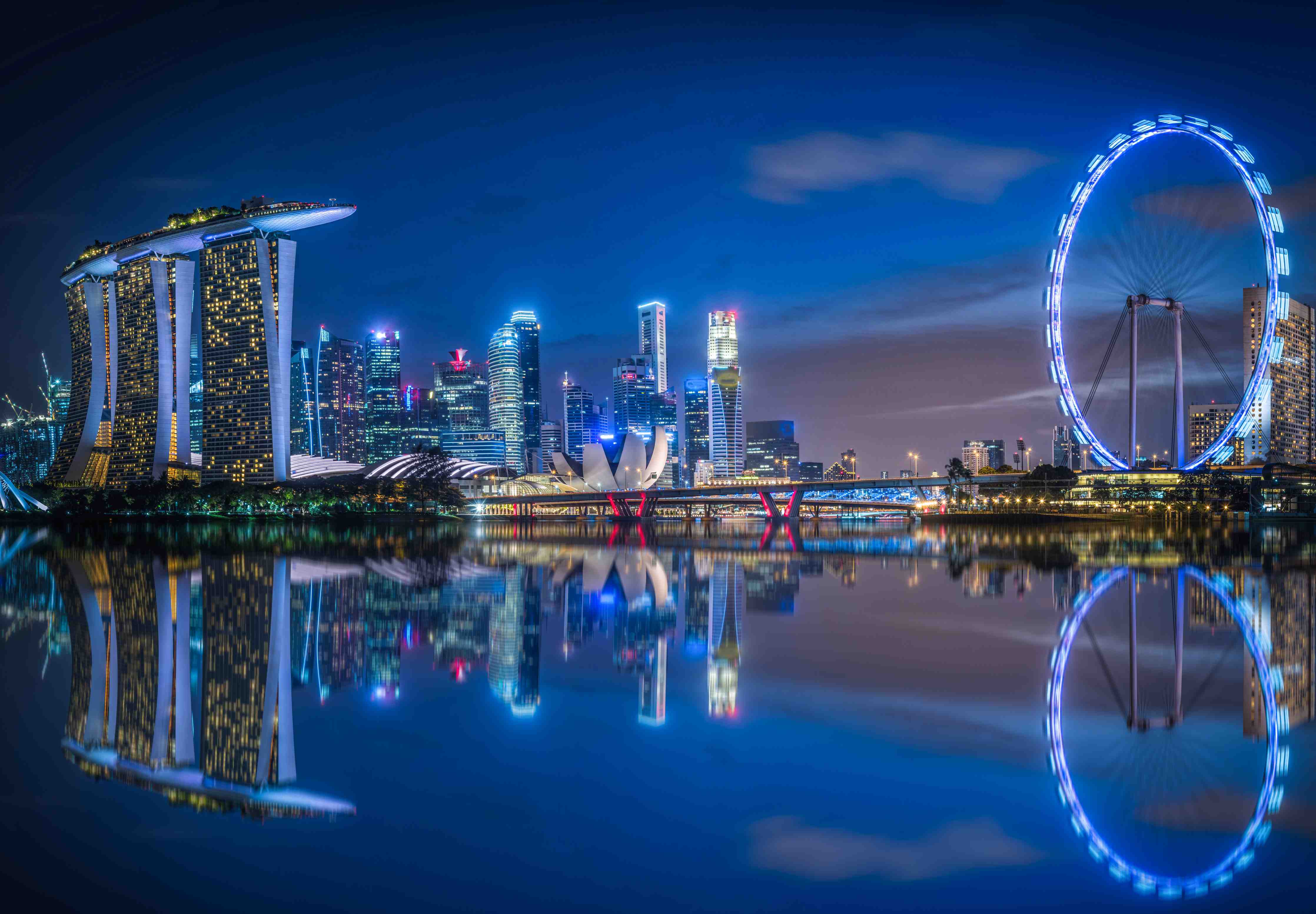 Große Wandbilder-Skyline von Singapur und Blick auf den Wolkenkratzer