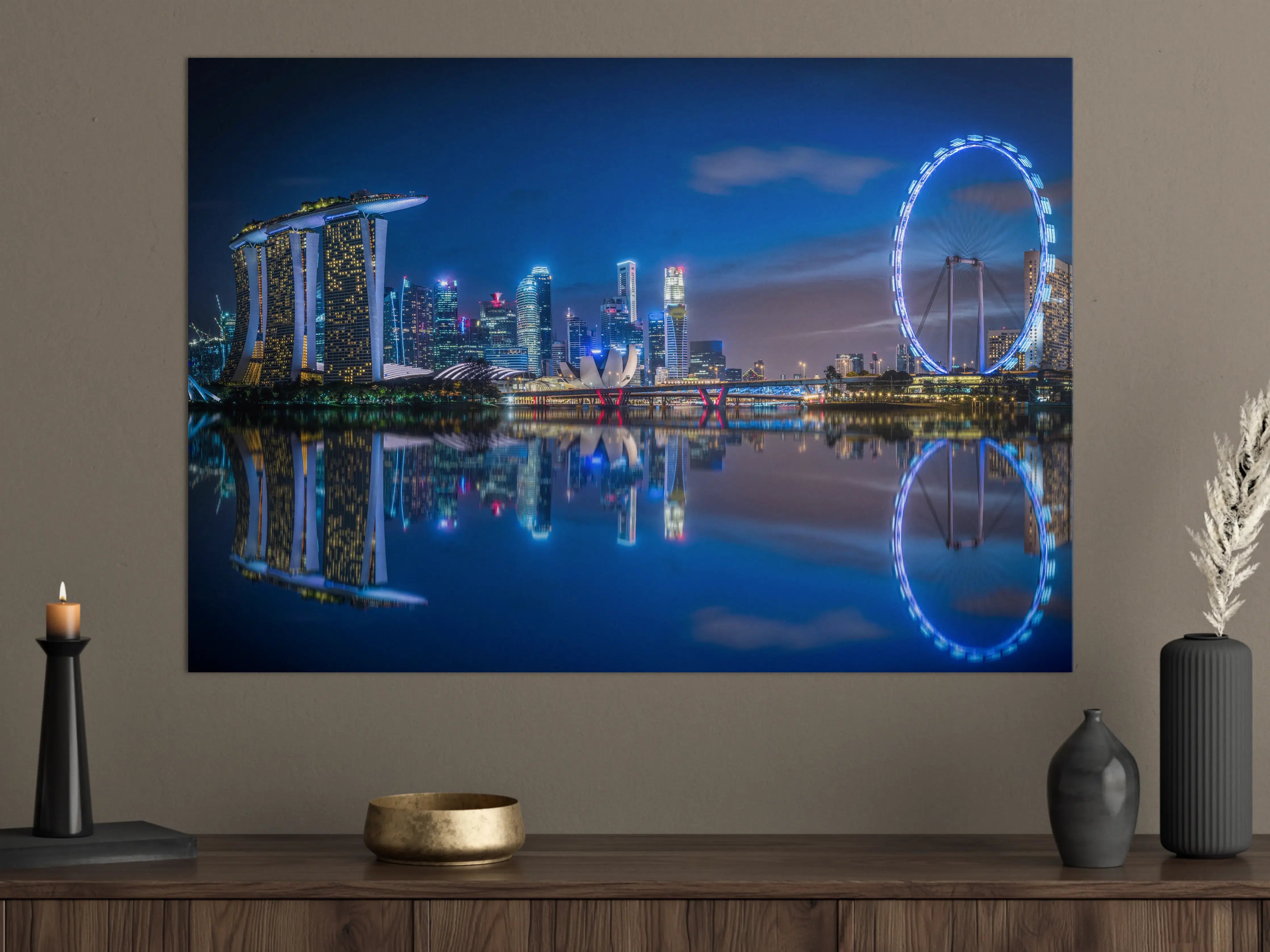Große Wandbilder - Skyline von Singapur und Blick auf den Wolkenkratzer