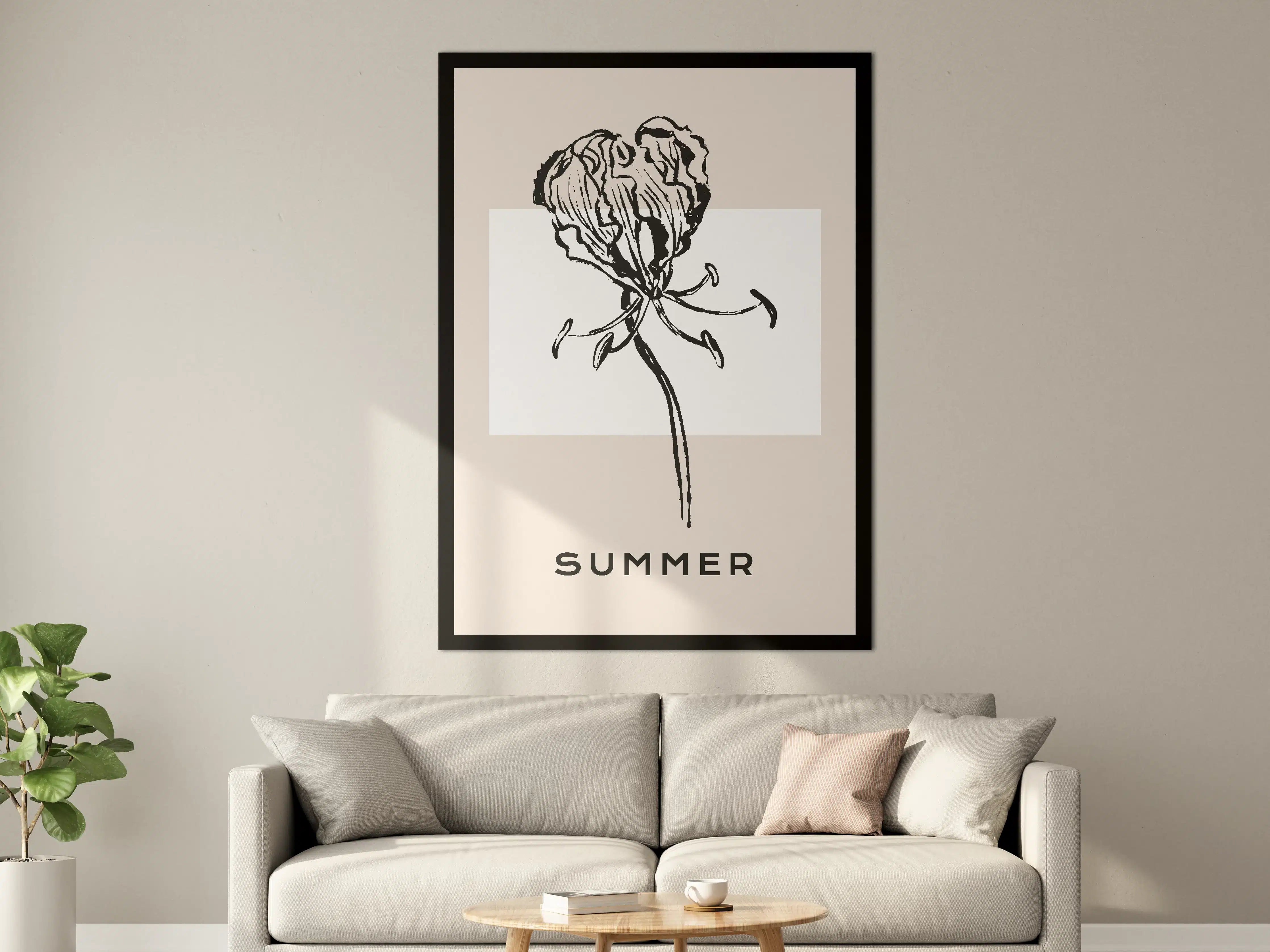 Große Wandbilder - Sommerliche Blumenzeichnung