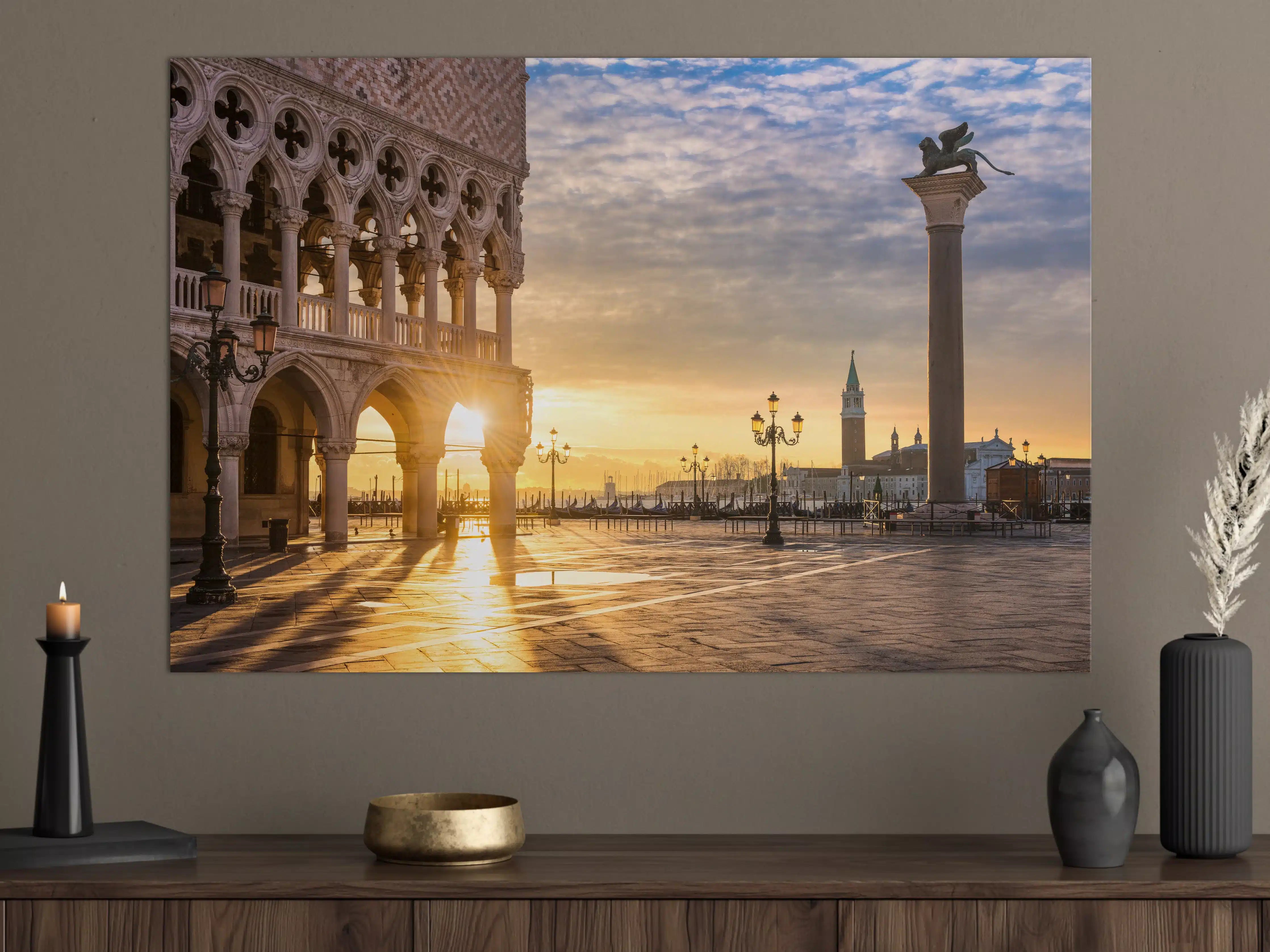 Große Wandbilder - Sonnenaufgang auf dem Markusplatz - Venedig