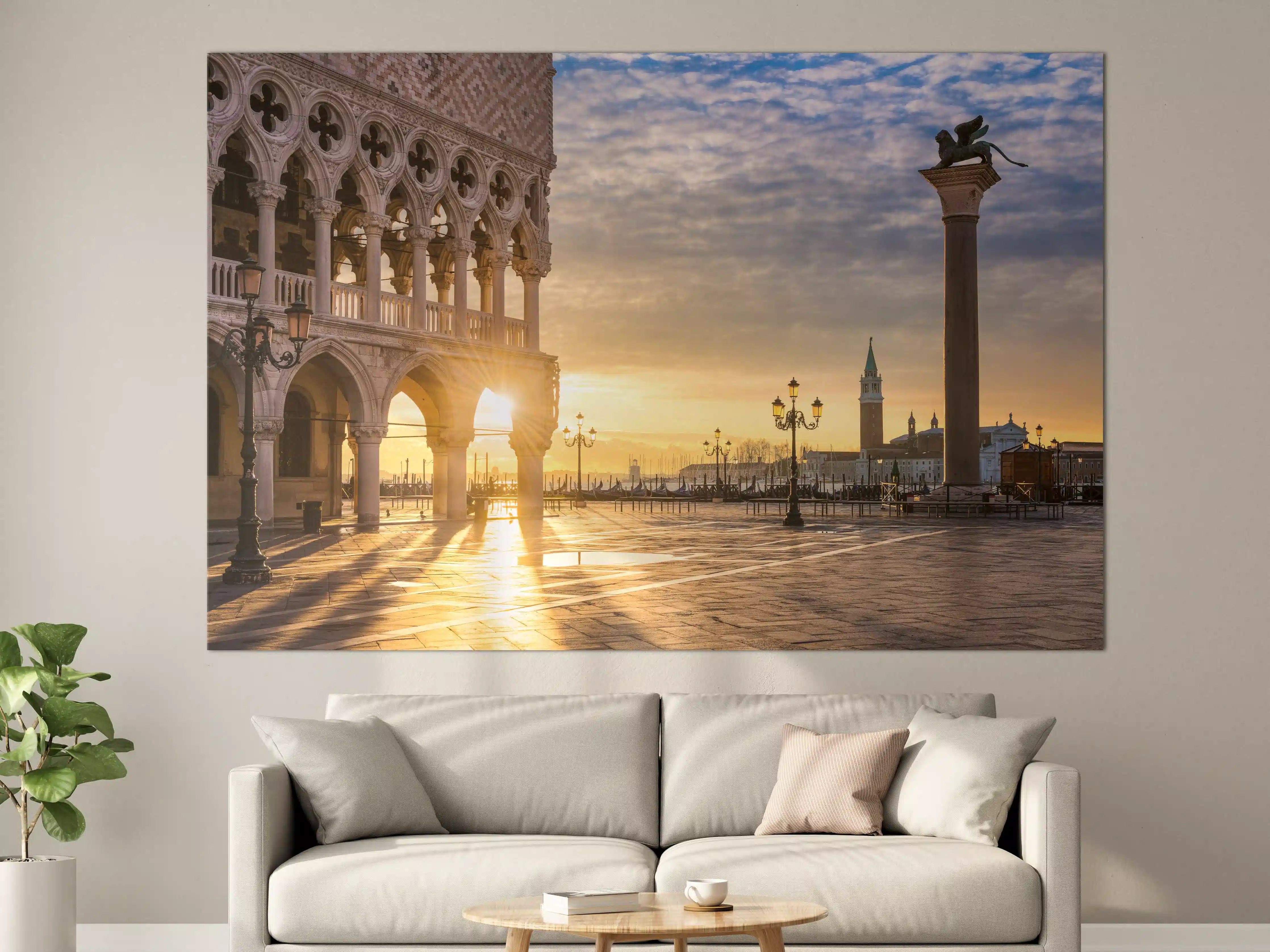 Große Wandbilder - Sonnenaufgang auf dem Markusplatz - Venedig