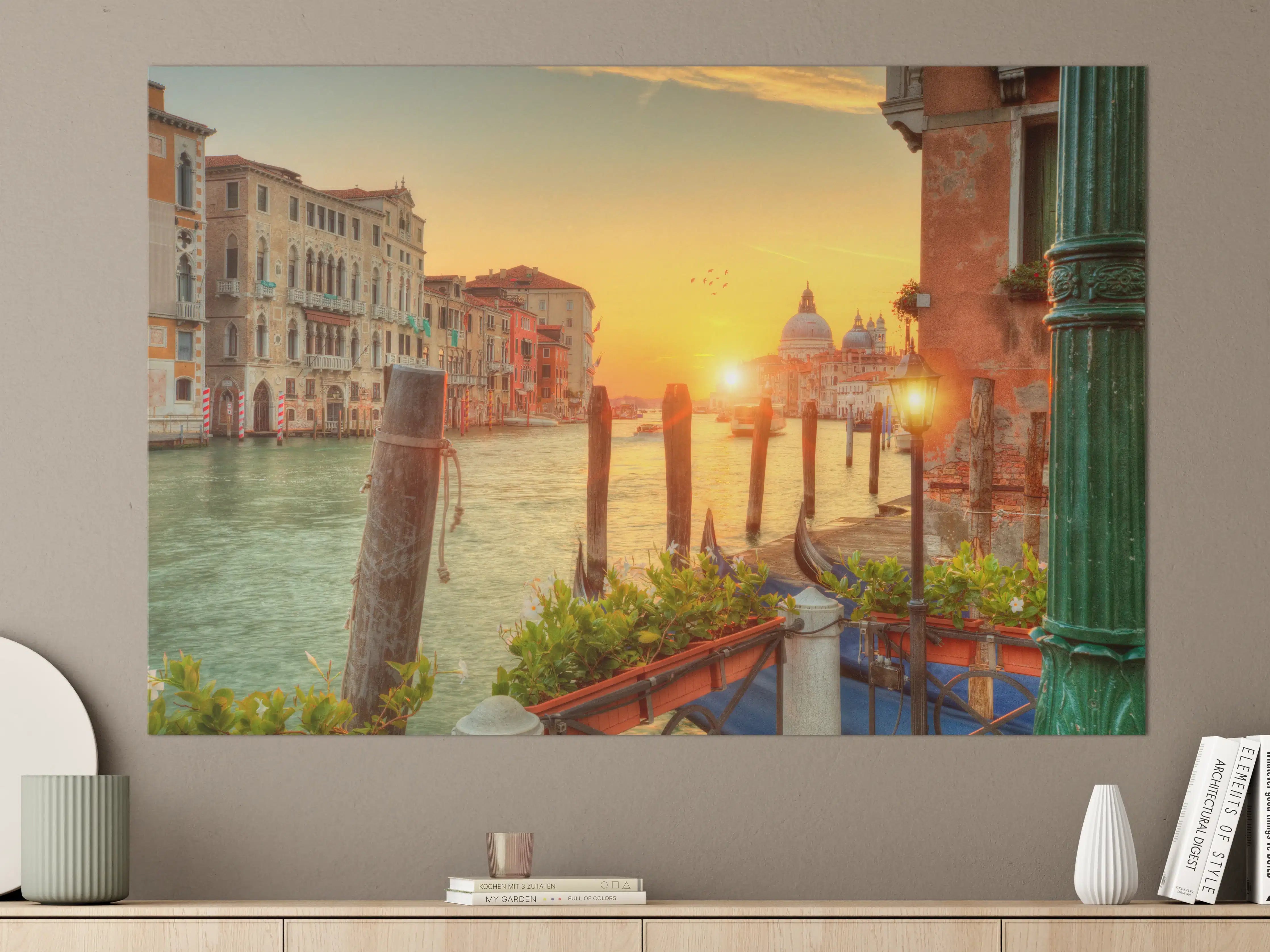 Große Wandbilder - Sonnenaufgang im Grand Canal der Kirche Santa Maria