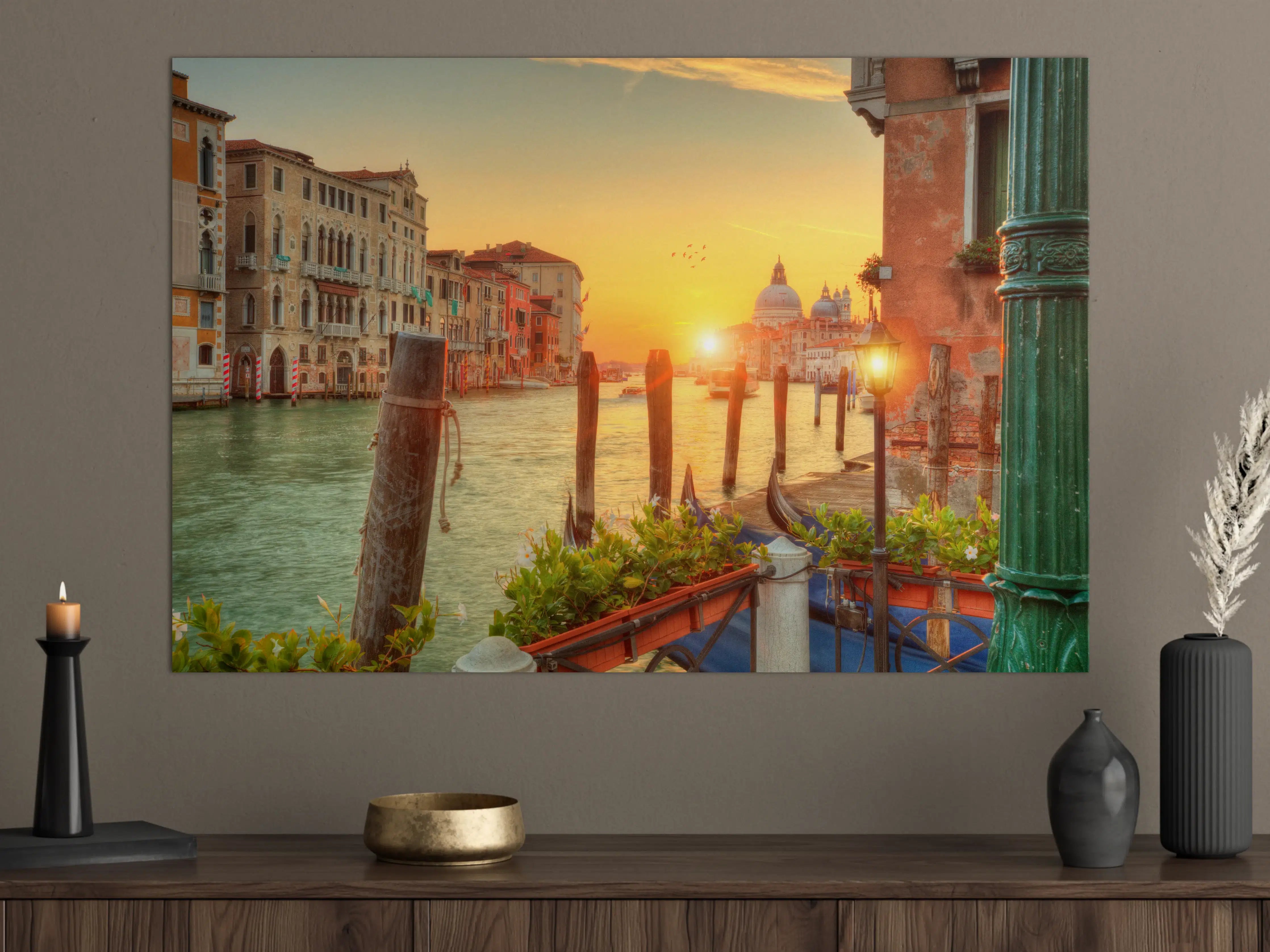 Große Wandbilder - Sonnenaufgang im Grand Canal der Kirche Santa Maria