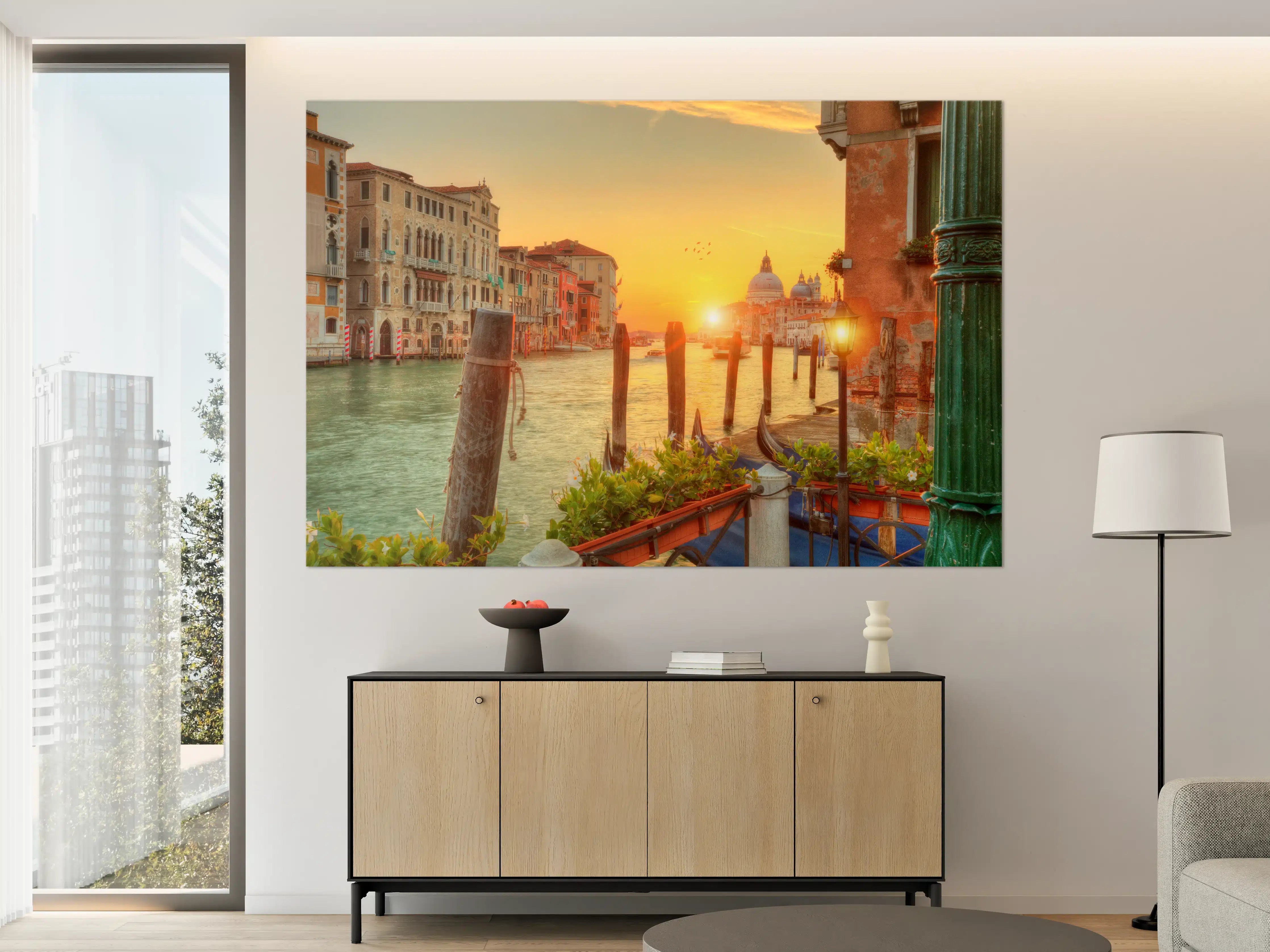 Große Wandbilder - Sonnenaufgang im Grand Canal der Kirche Santa Maria