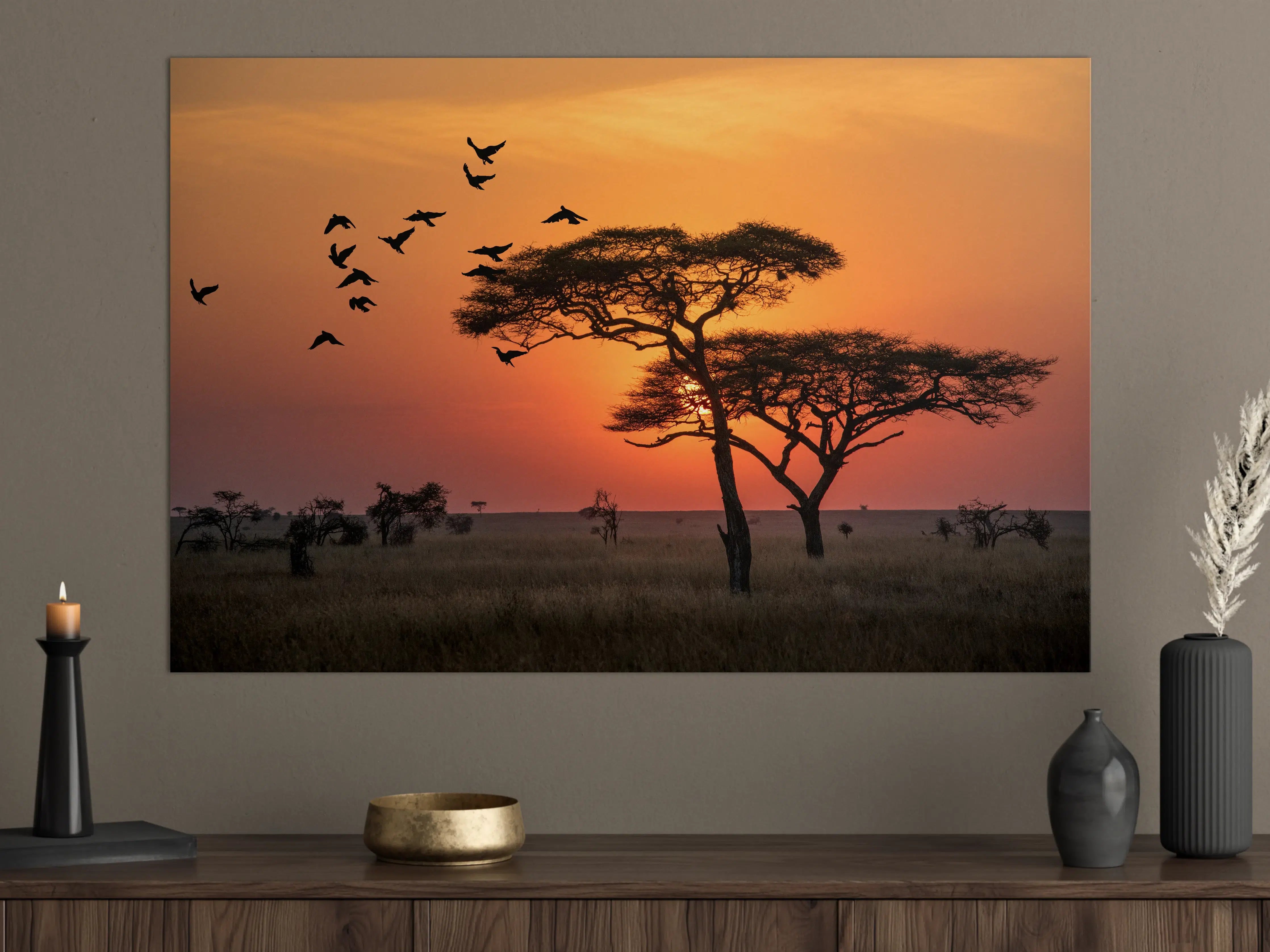 Große Wandbilder - Sonnenaufgang im Serengeti-Naturpark