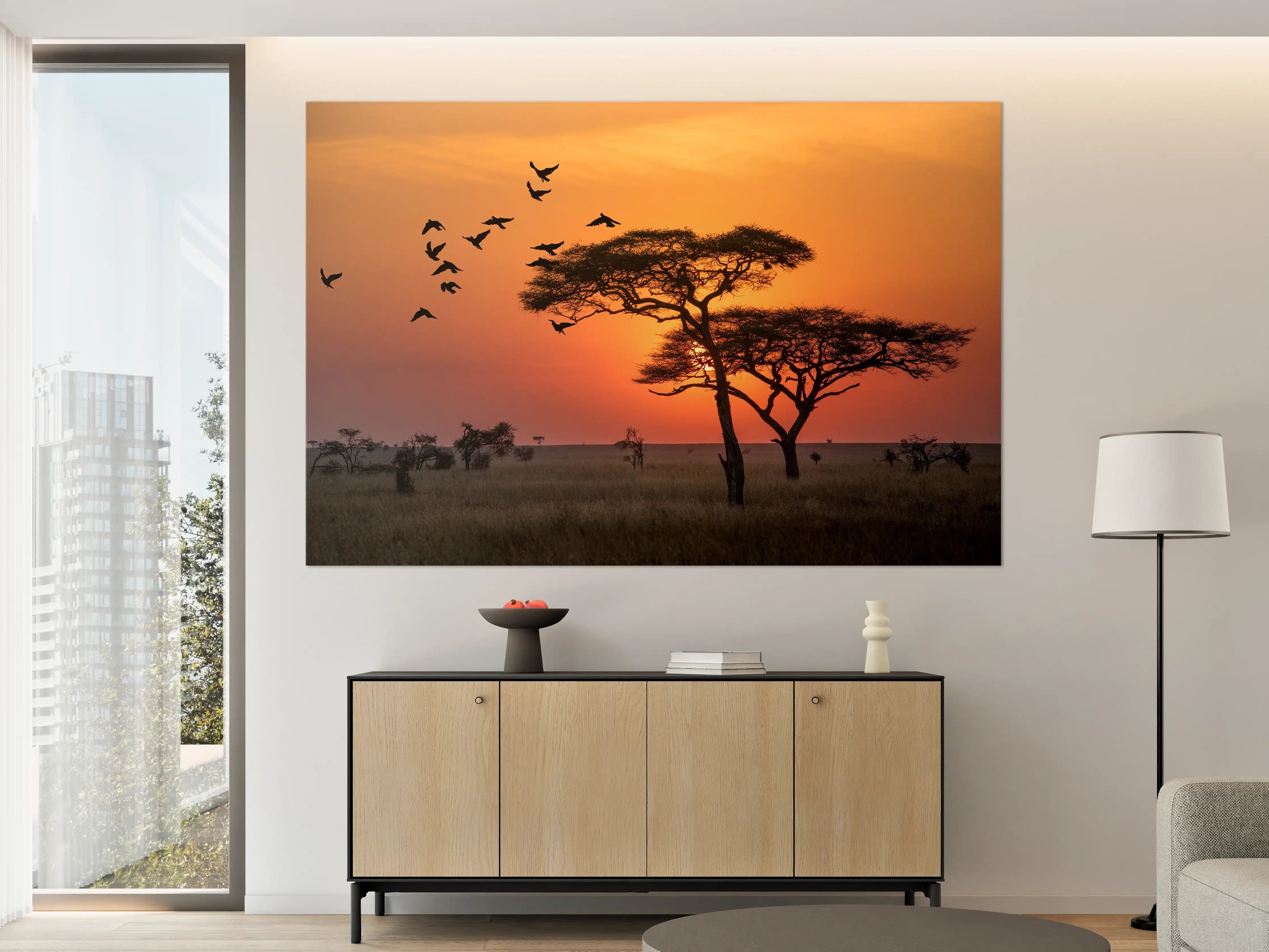 Große Wandbilder - Sonnenaufgang im Serengeti-Naturpark